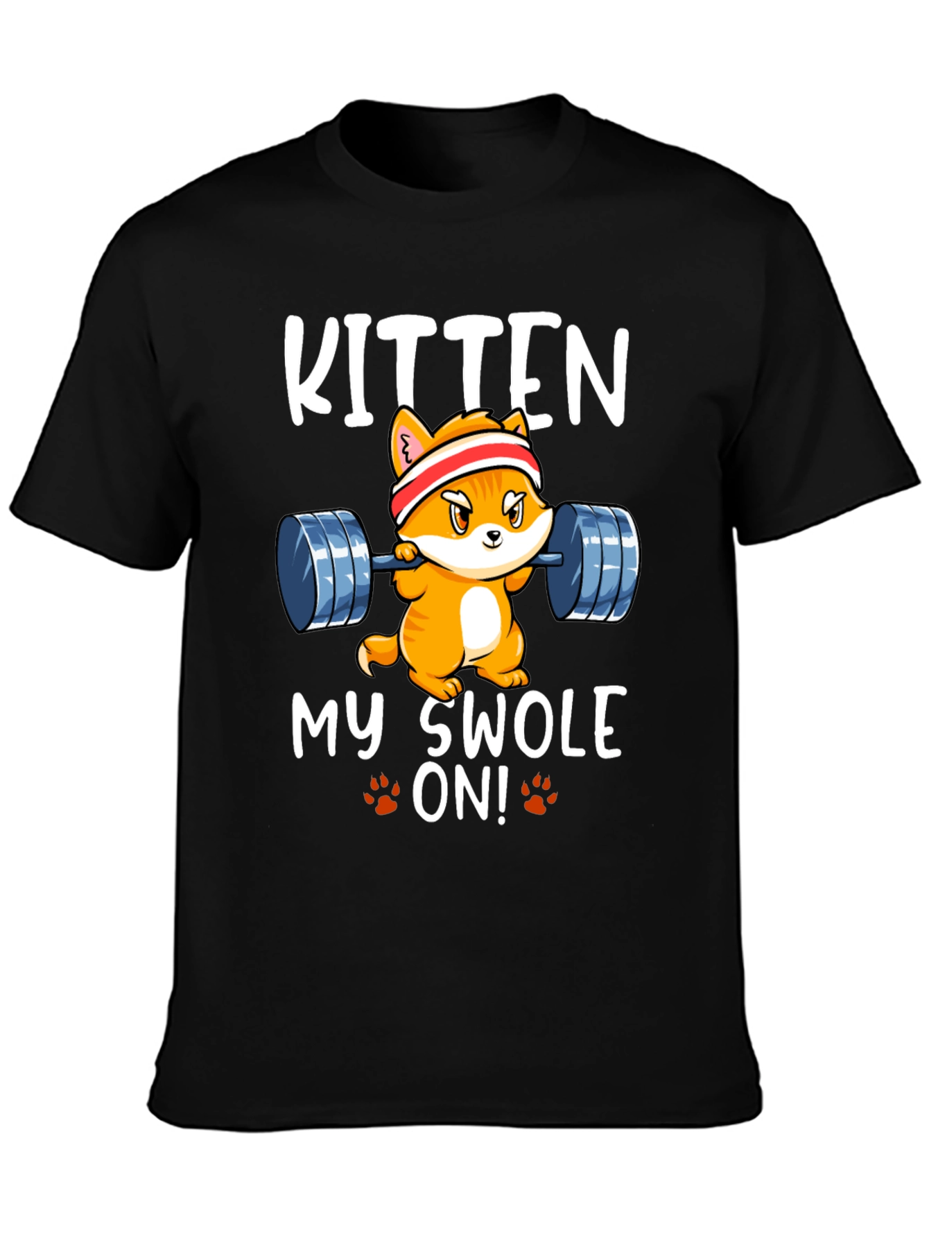 Black Kitten My Swole On! T-Shirt Gym Workout Tee view 3