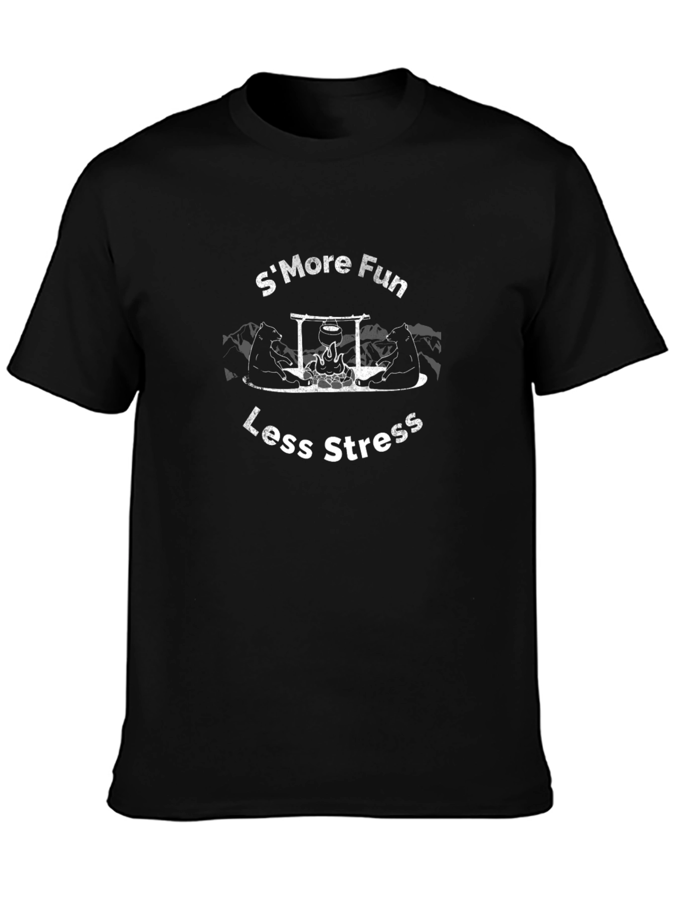 Black S'More Fun, Less Stress Graphic Tee - Camping & Outdoors view 3