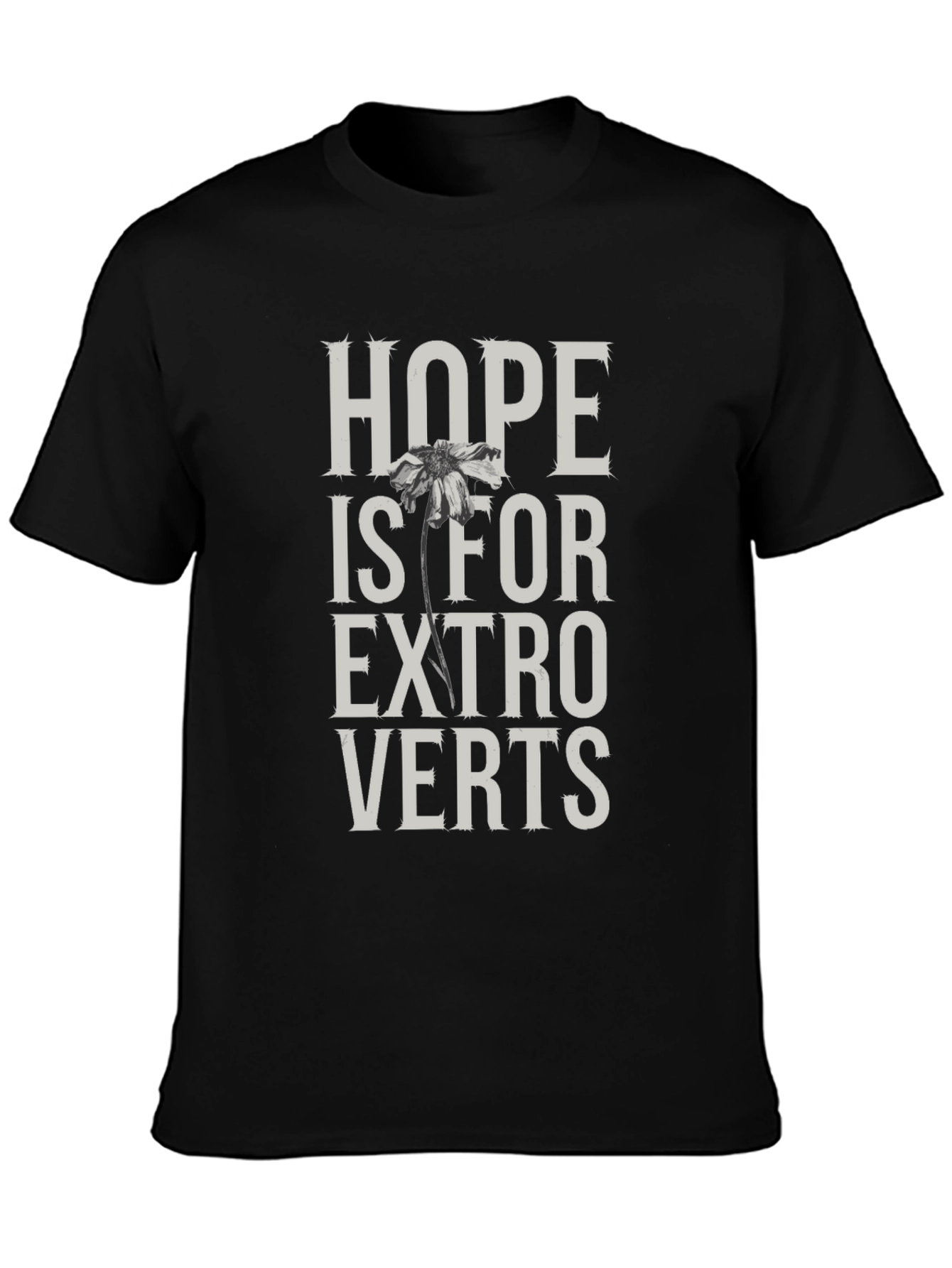 Black Hope Is For Extroverts Black Graphic Tee view 3