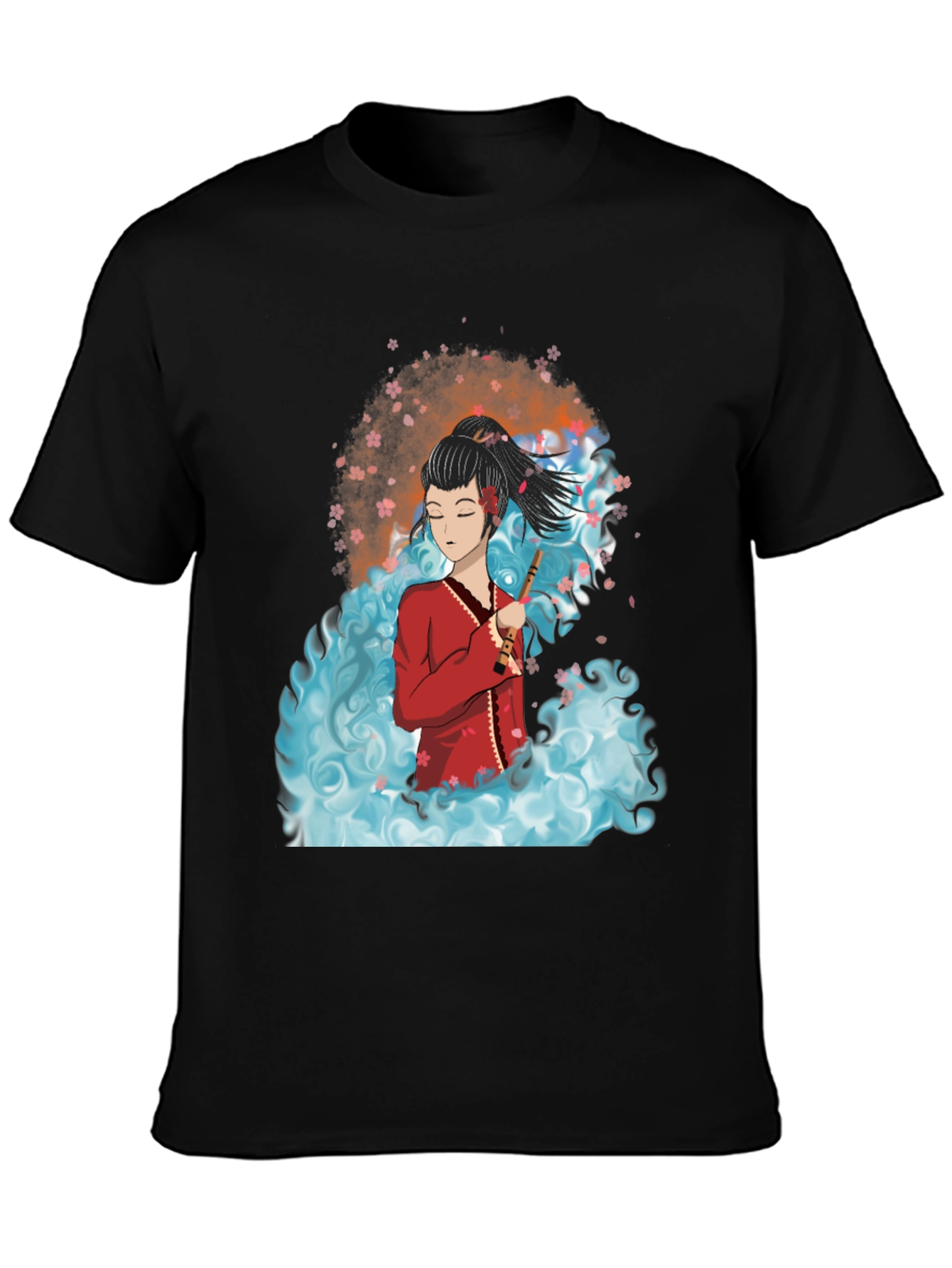 Black Anime Girl T-Shirt - Unique Graphic Tee view 3