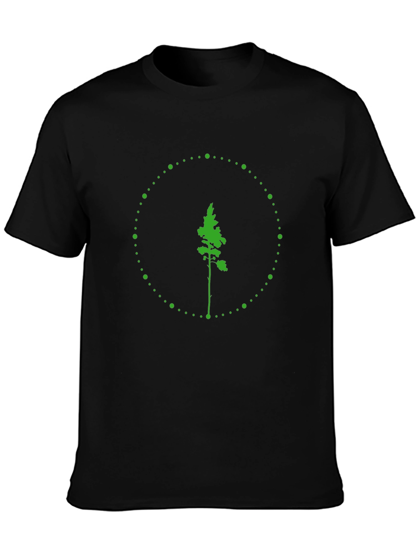 Black Nature Tree Graphic Tee - Black Cotton T-Shirt view 3