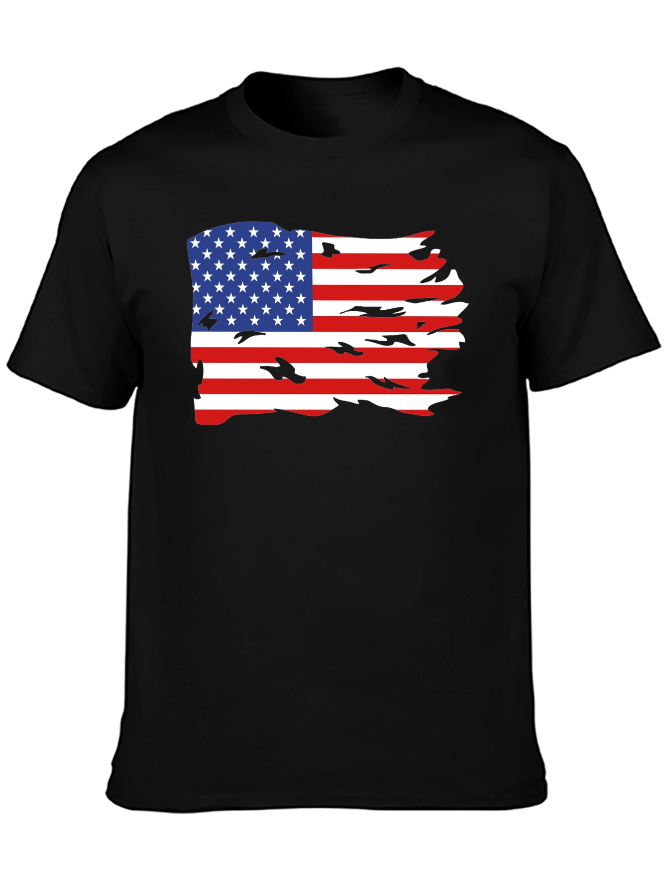 Black American Flag Graphic Tee view 3