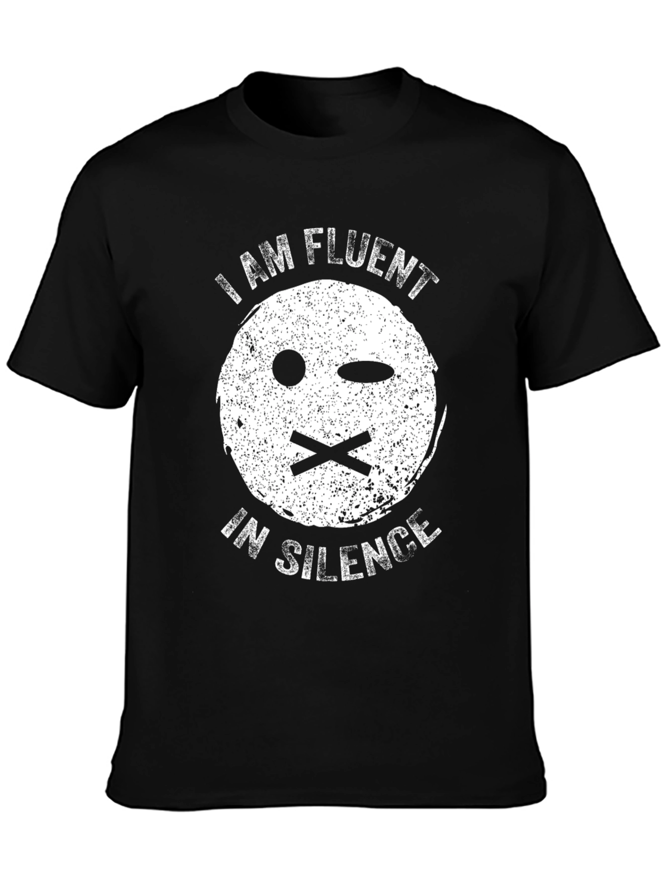 Black I Am Fluent In Silence Black Graphic Tee view 3