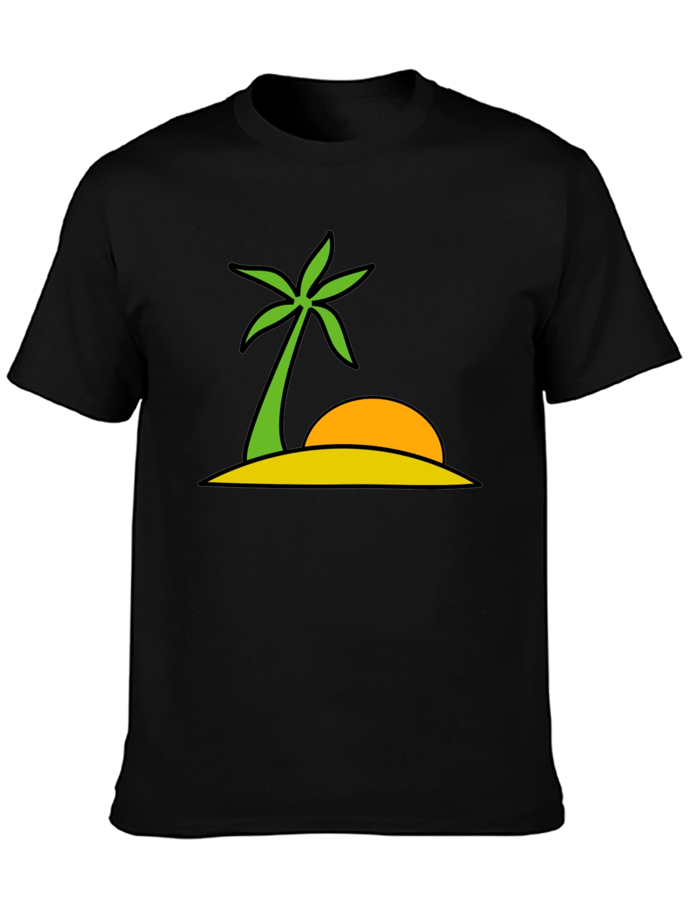 Black Tropical Island Graphic Tee - Summer Vibes view 3