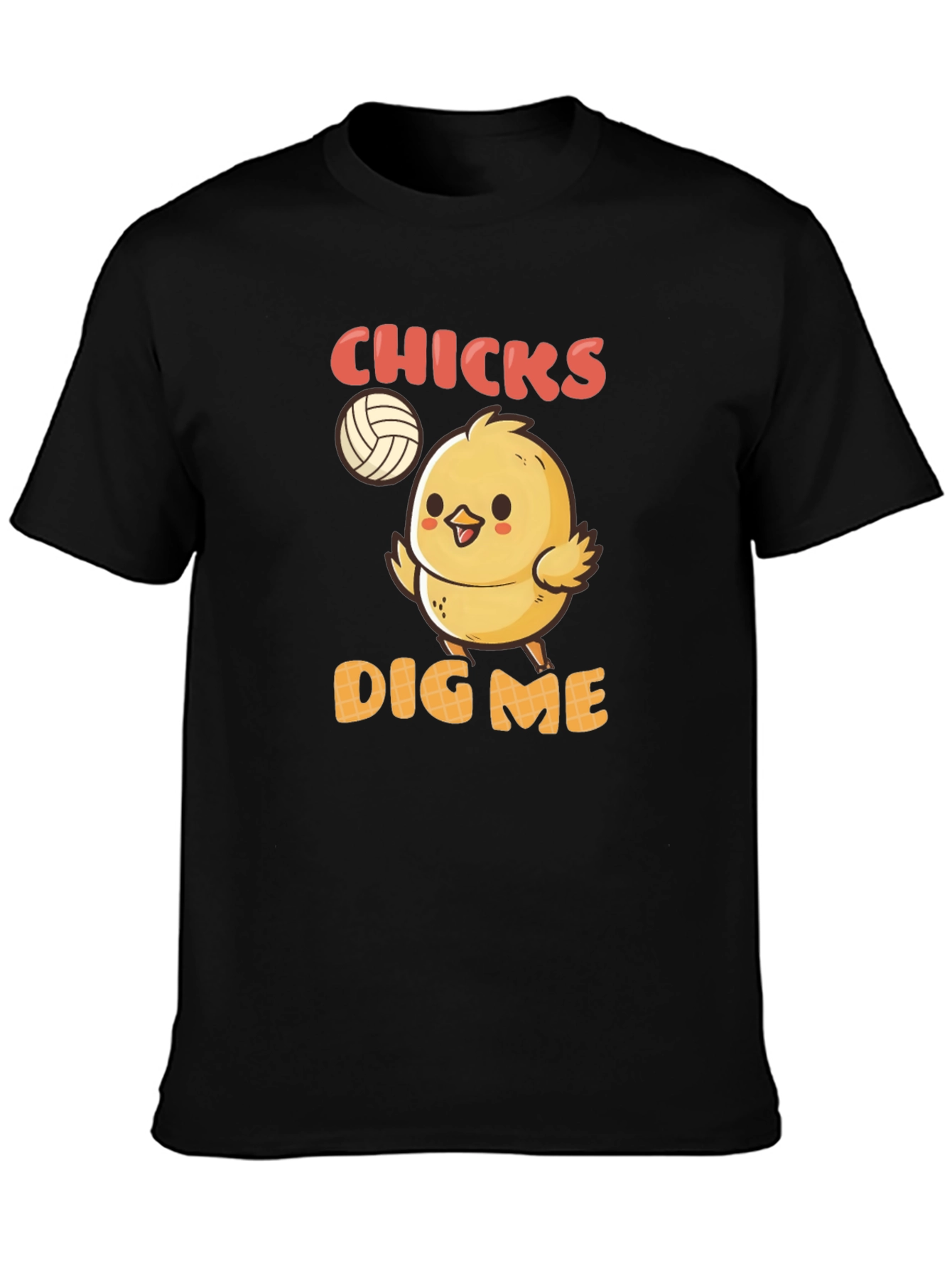 Black Chicks Dig Me T-Shirt - Volleyball Chick Graphic Tee view 3