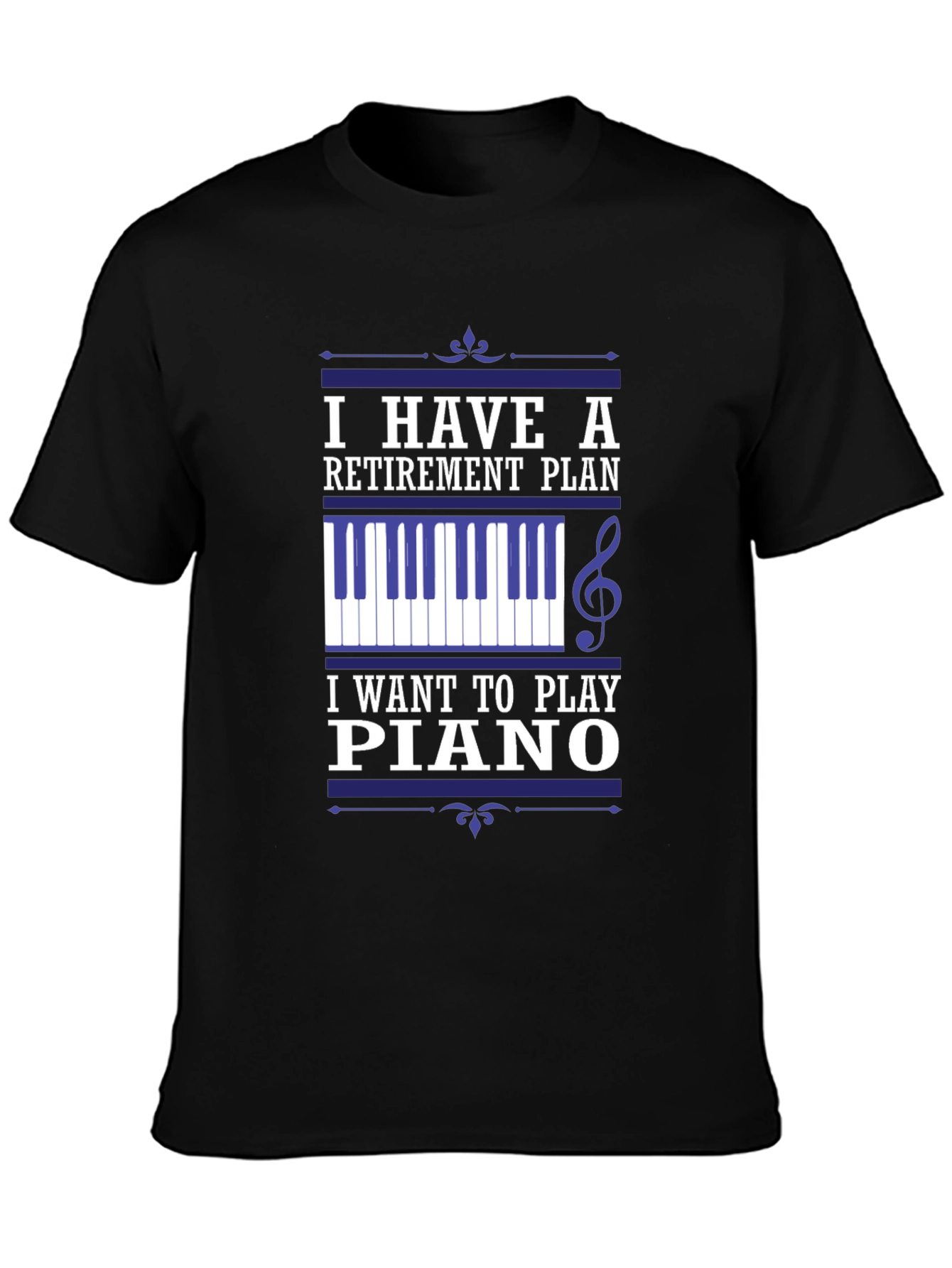Black Retirement Plan Piano T-Shirt - Musician Gift view 3