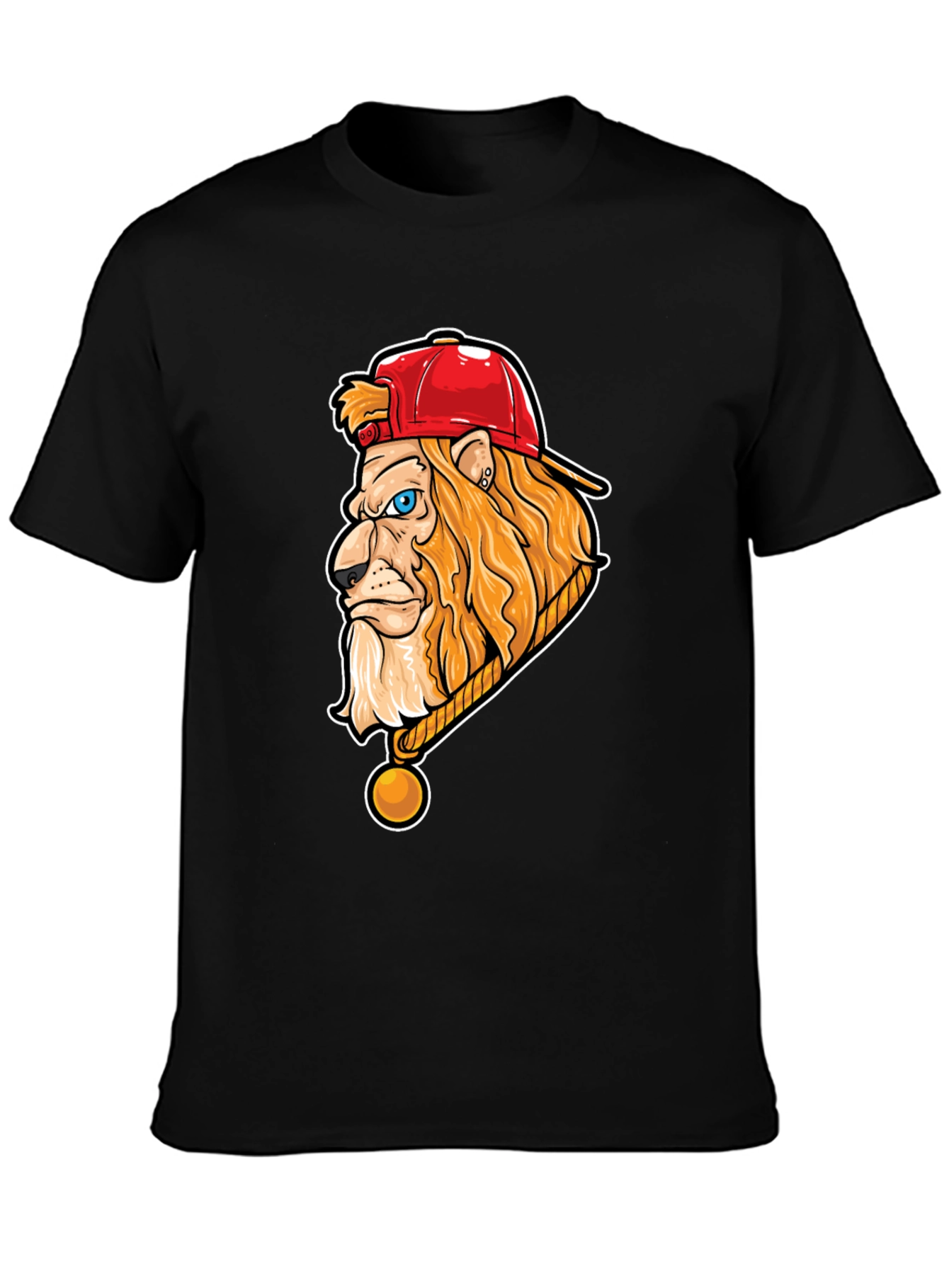 Black Lion Head Graphic Tee - Cool Streetwear Style view 3