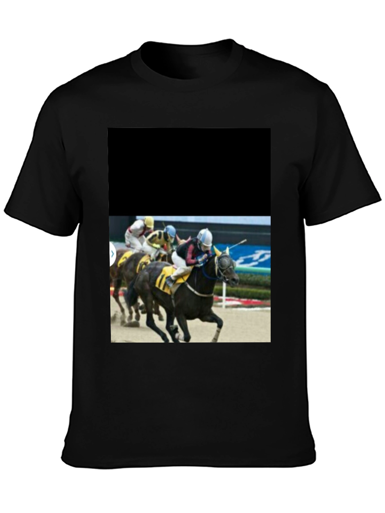 Black Horse Racing T-Shirt - Black Graphic Tee view 3