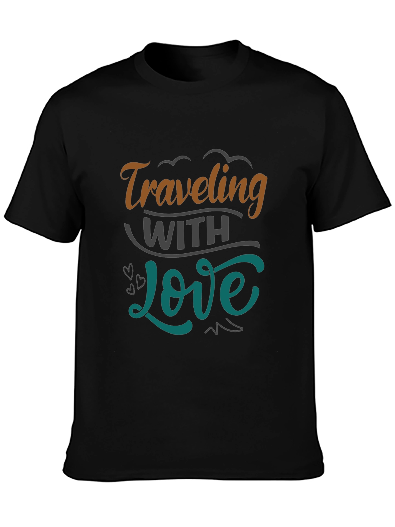 Black Traveling With Love Graphic Tee view 3