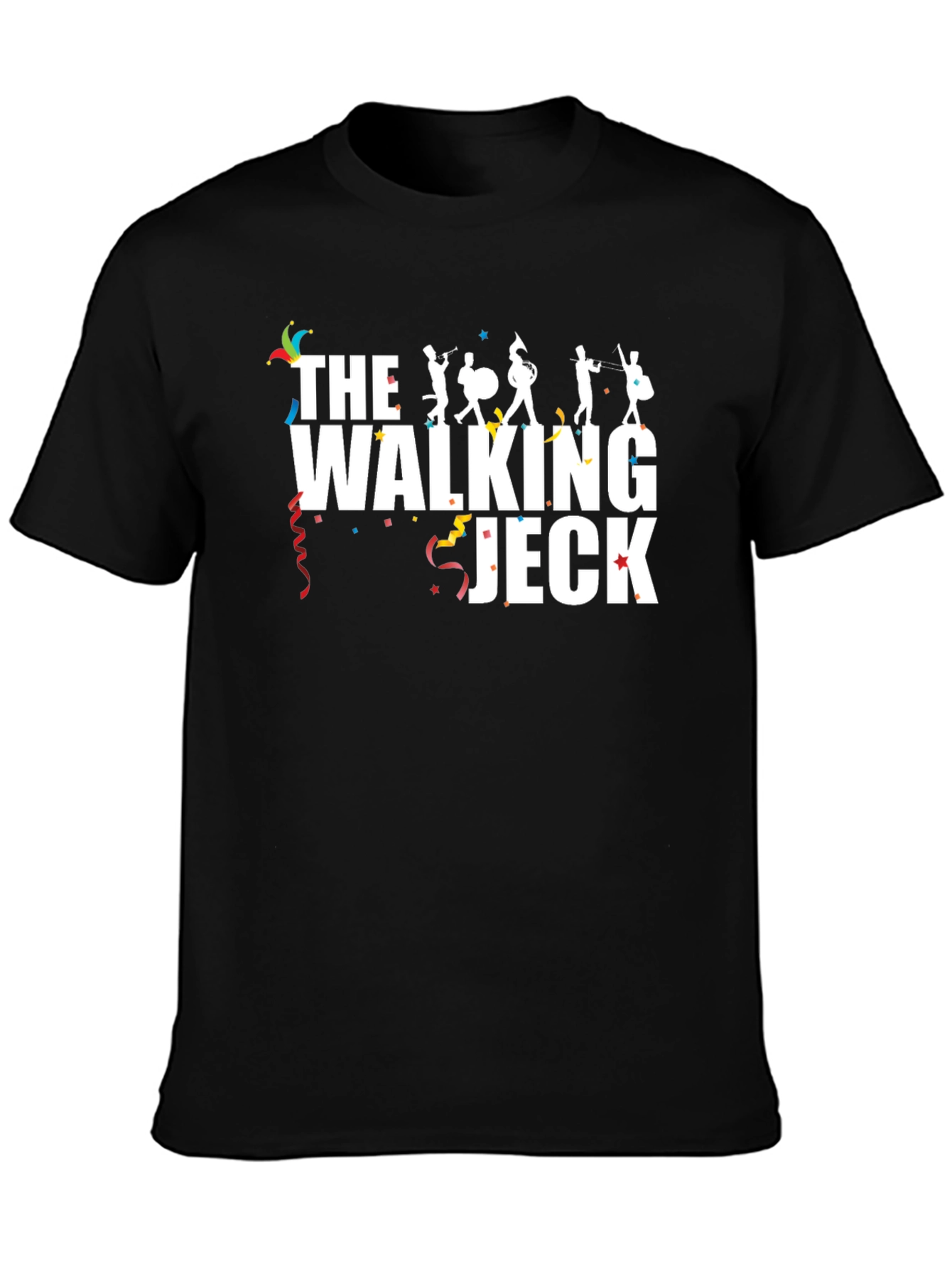 Black The Walking Jeck Band Fan T-Shirt view 3