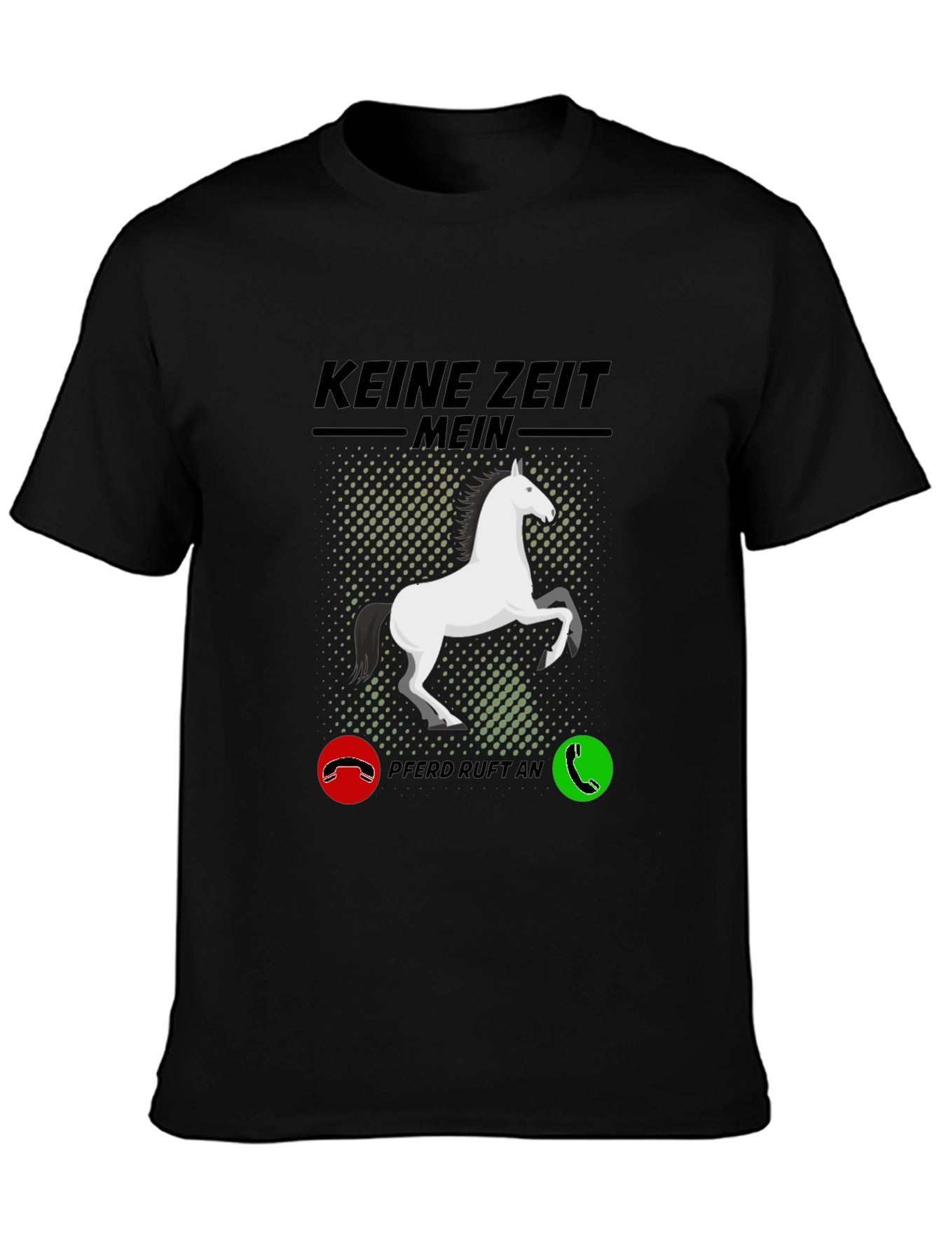 Black Horse Lover T-Shirt - Keine Zeit Mein Pferd Ruft An view 3