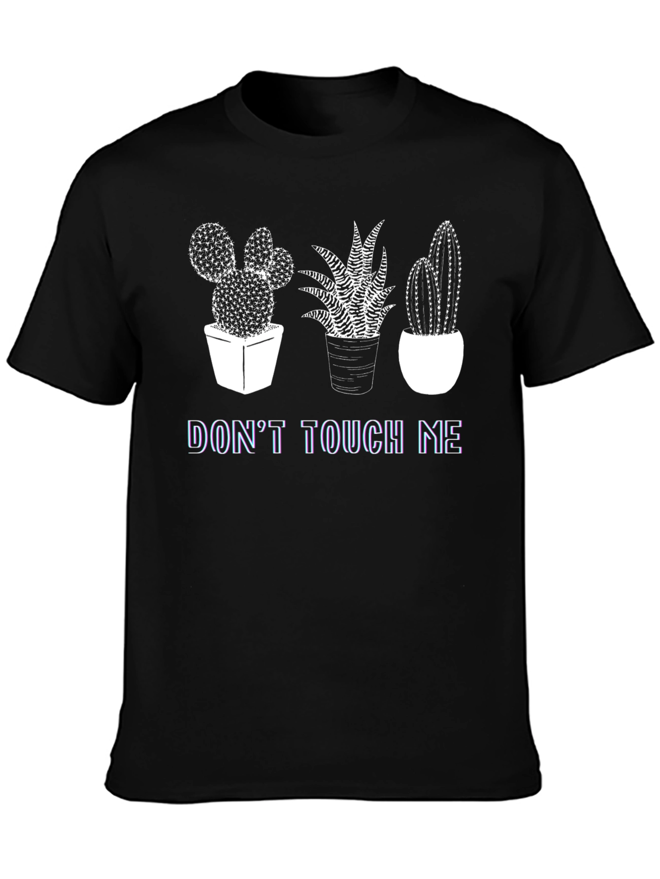 Black Don't Touch Me Cactus Graphic Tee view 3