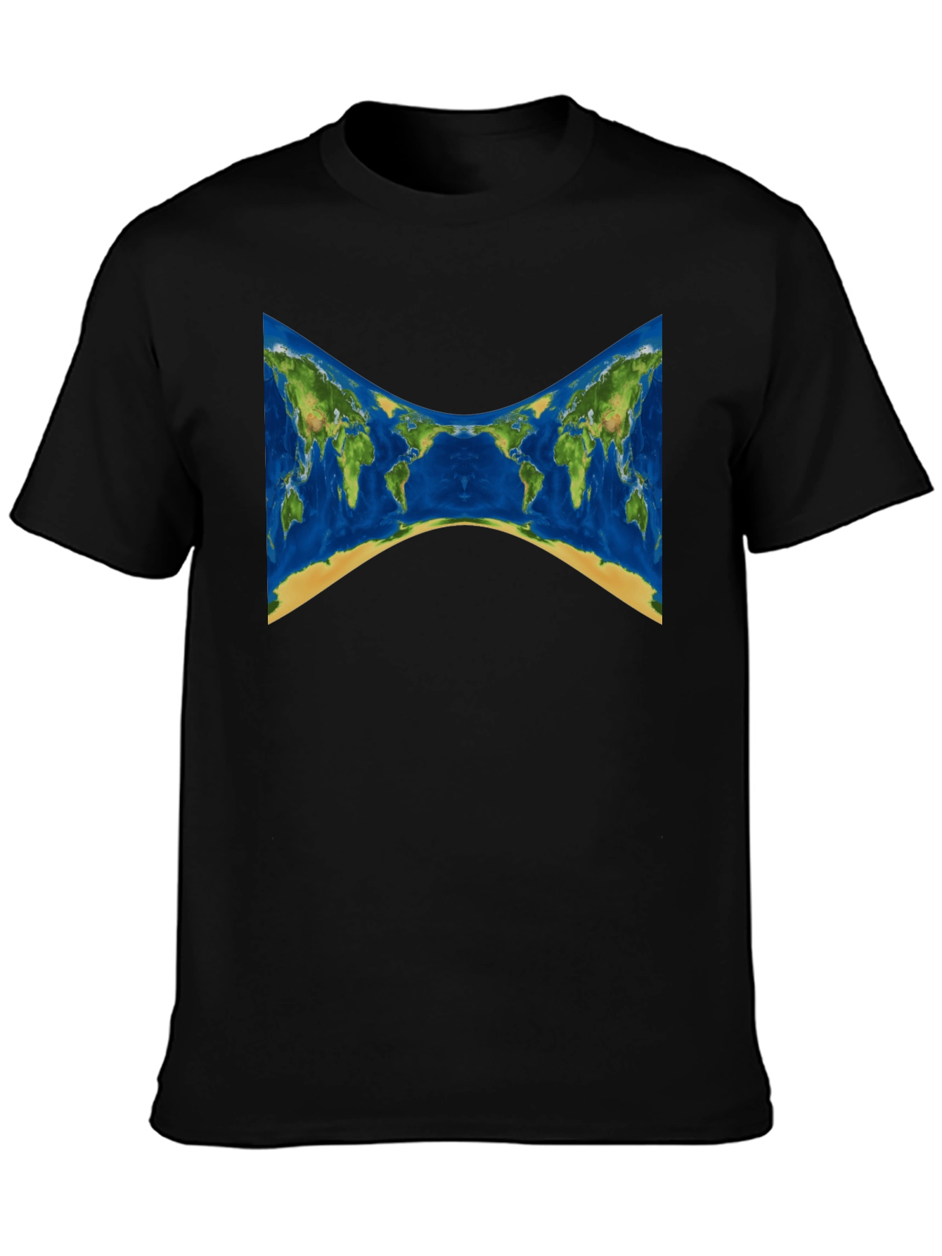 Black World Map Graphic Tee - Stylish Black T-Shirt view 3