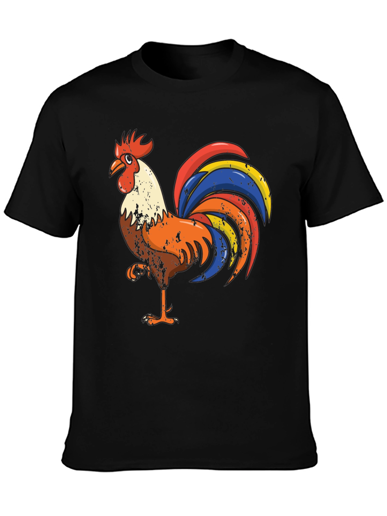 Black Rooster Graphic Tee - Men's Black T-Shirt view 3