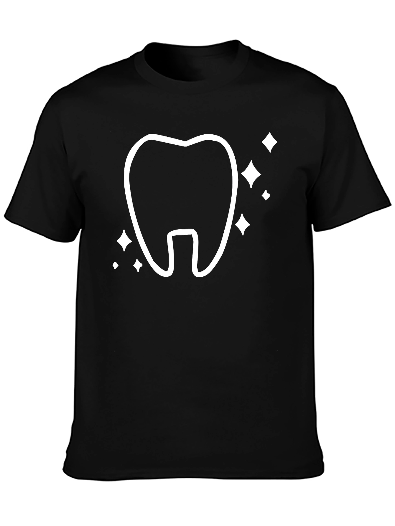 Black Dental Sparkle Tee - Black Cotton Comfort view 3