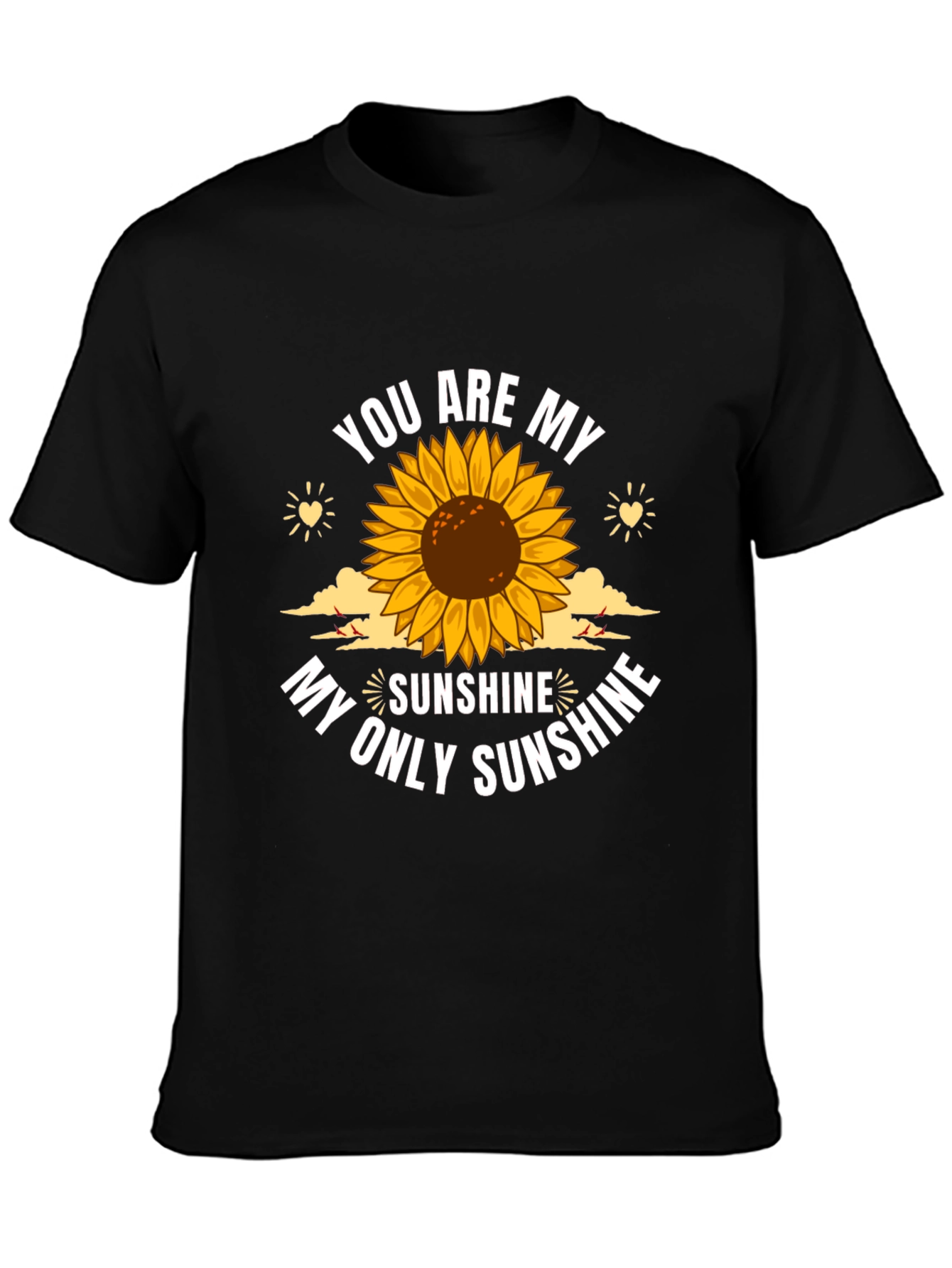 Black You Are My Sunshine Sunflower Graphic T-Shirt view 3
