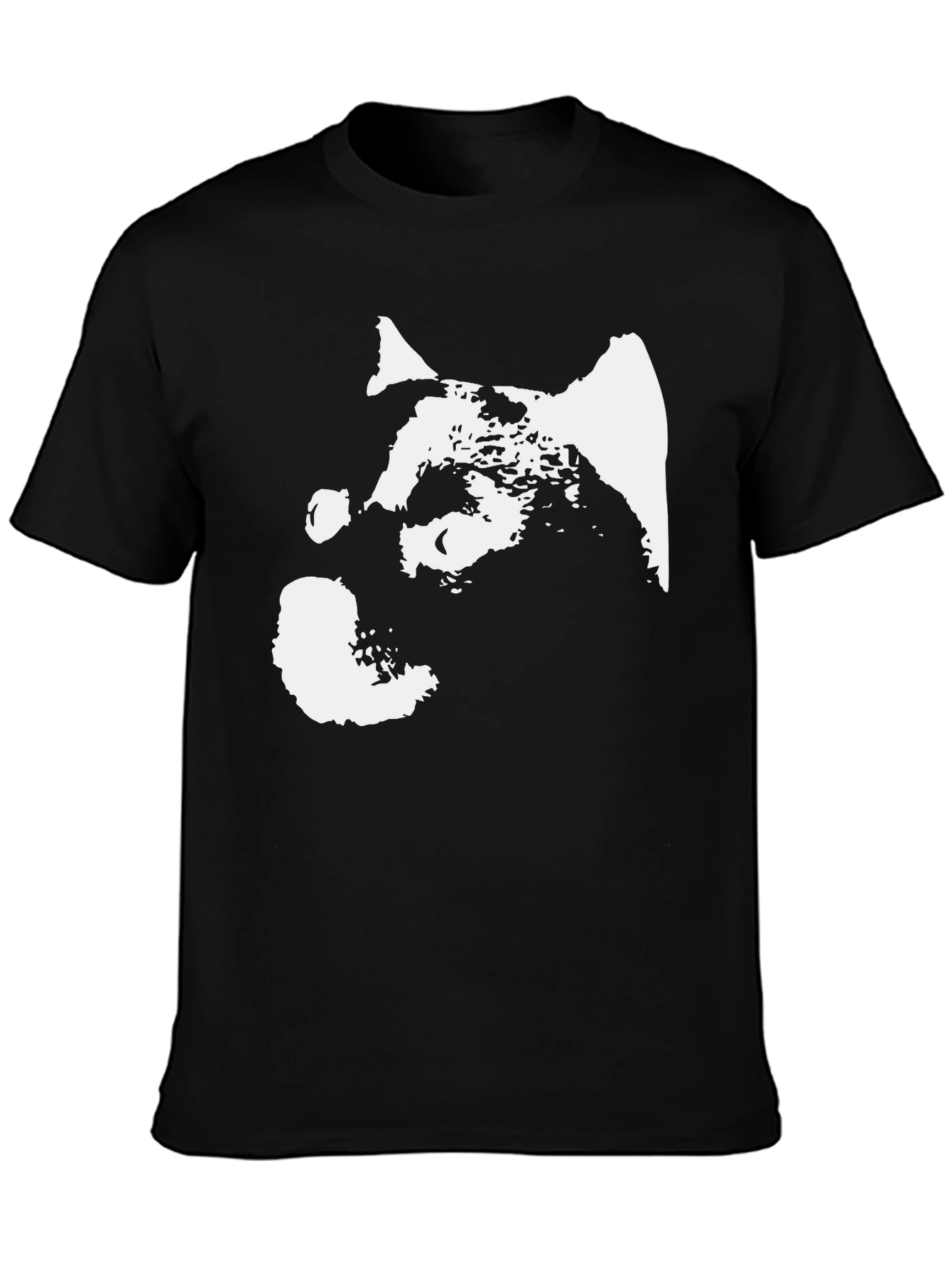 Black Abstract Dog Graphic Black T-Shirt view 3