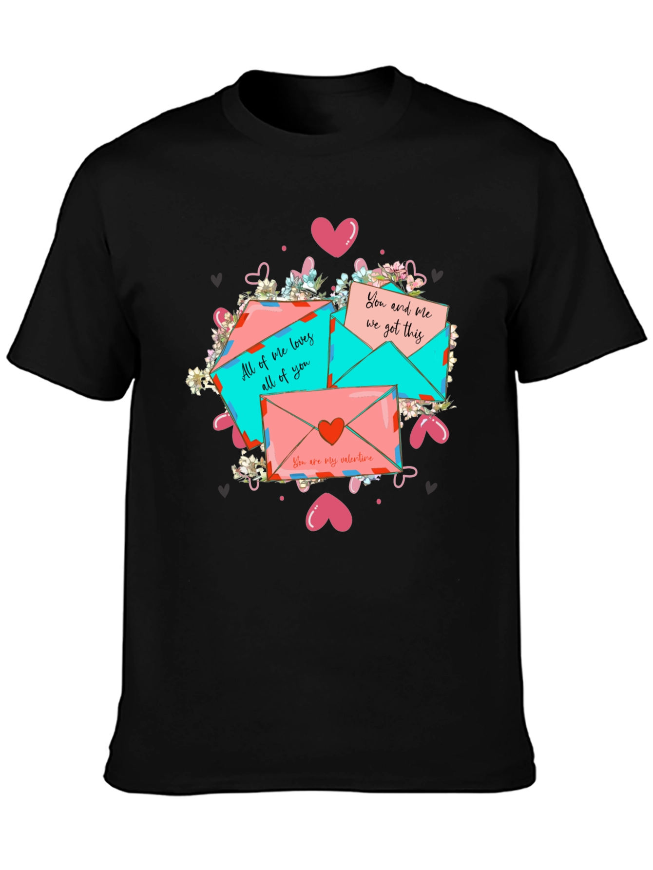 Black Valentine's Day Letter Graphic T-Shirt view 3