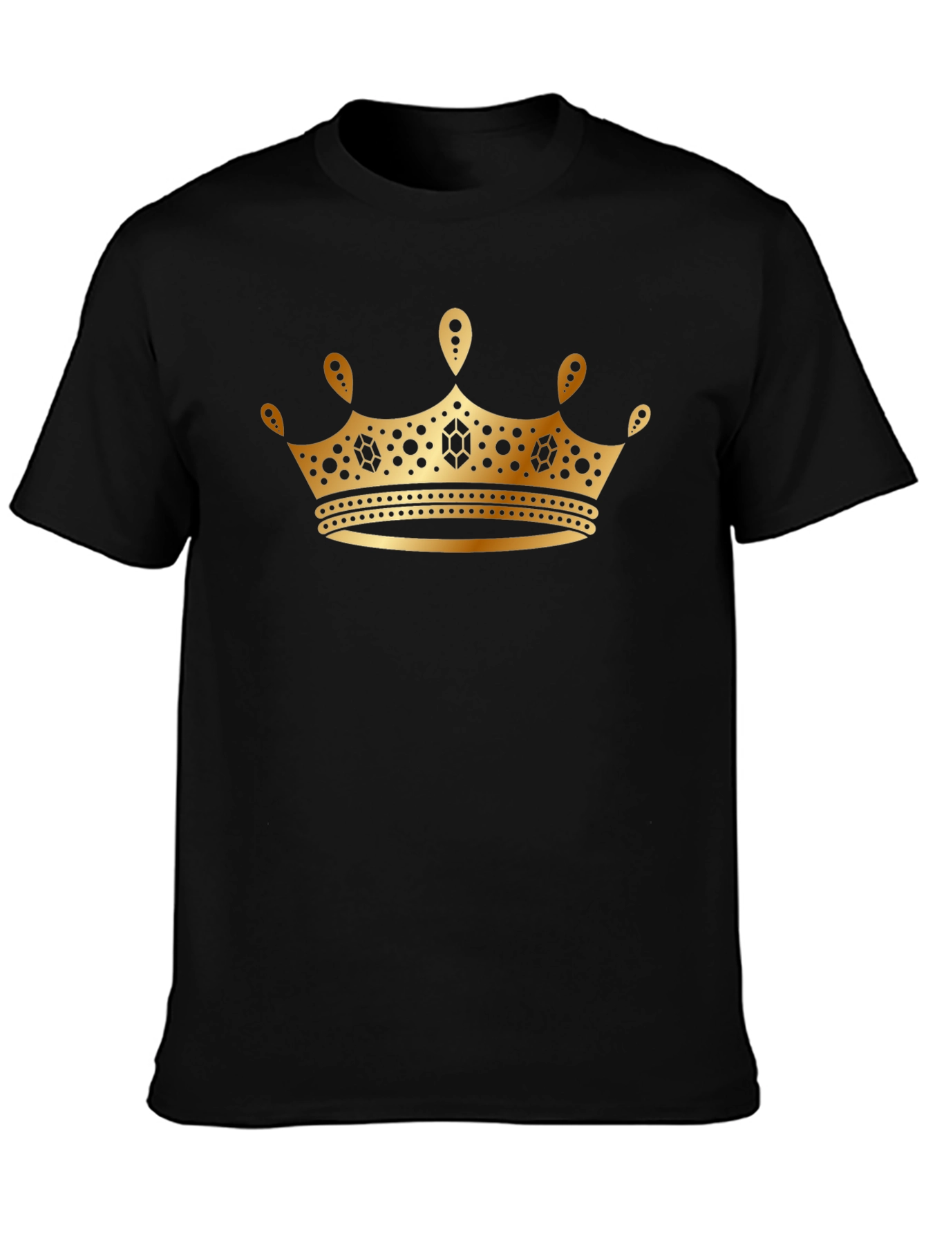 Black Gold Crown Graphic Black T-Shirt view 3