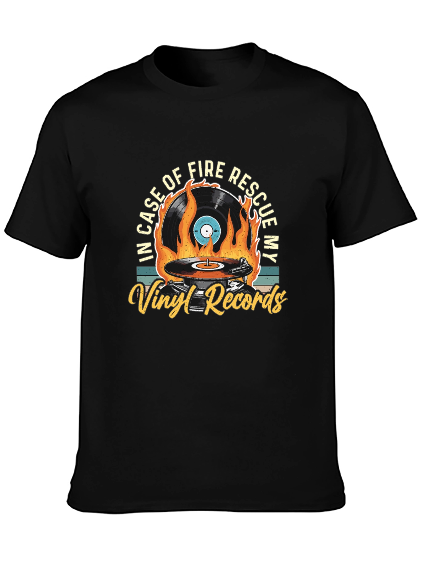 Black Vinyl Records Rescue T-Shirt - Music Lover Tee view 3