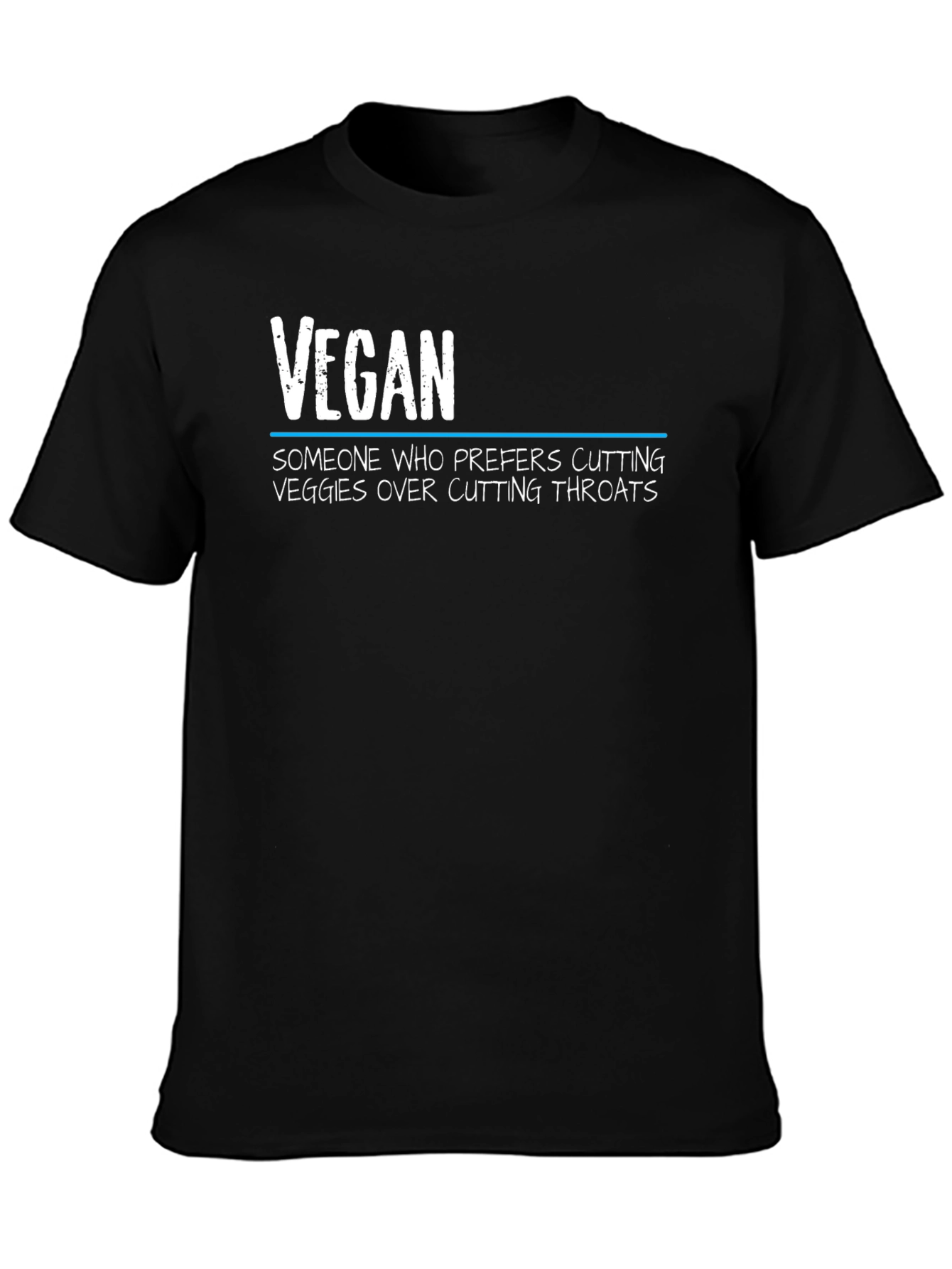 Black Vegan Statement Graphic Tee - Cutting Veggies view 3