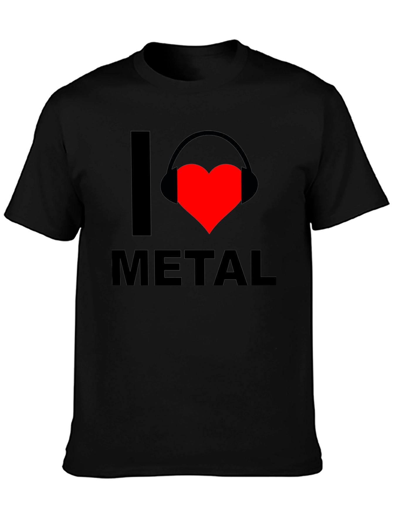 Black I Love Metal T-Shirt - Music Fan Tee view 3