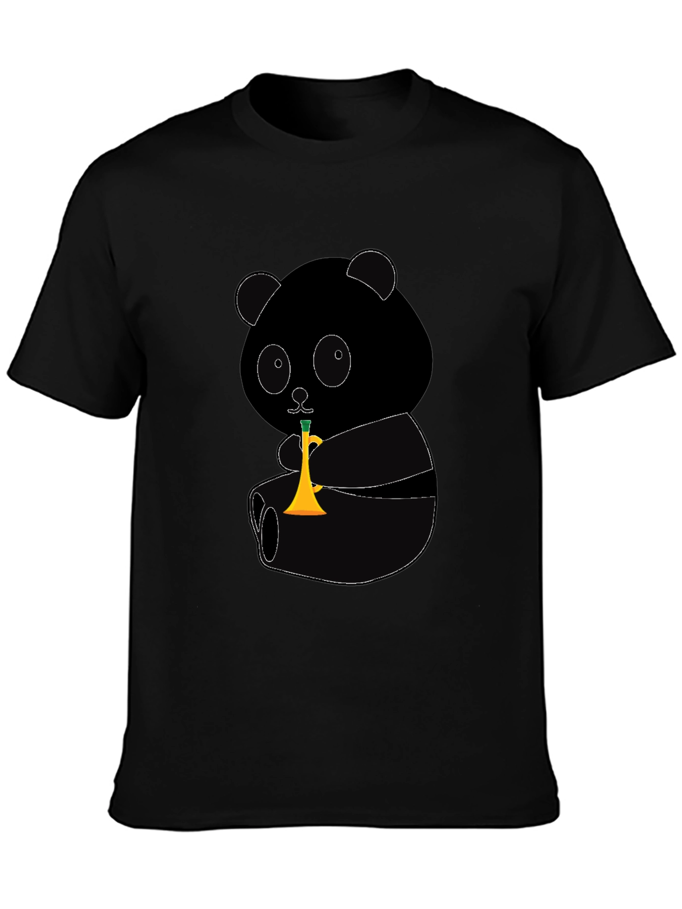 Black Panda Trumpet Graphic T-Shirt view 3