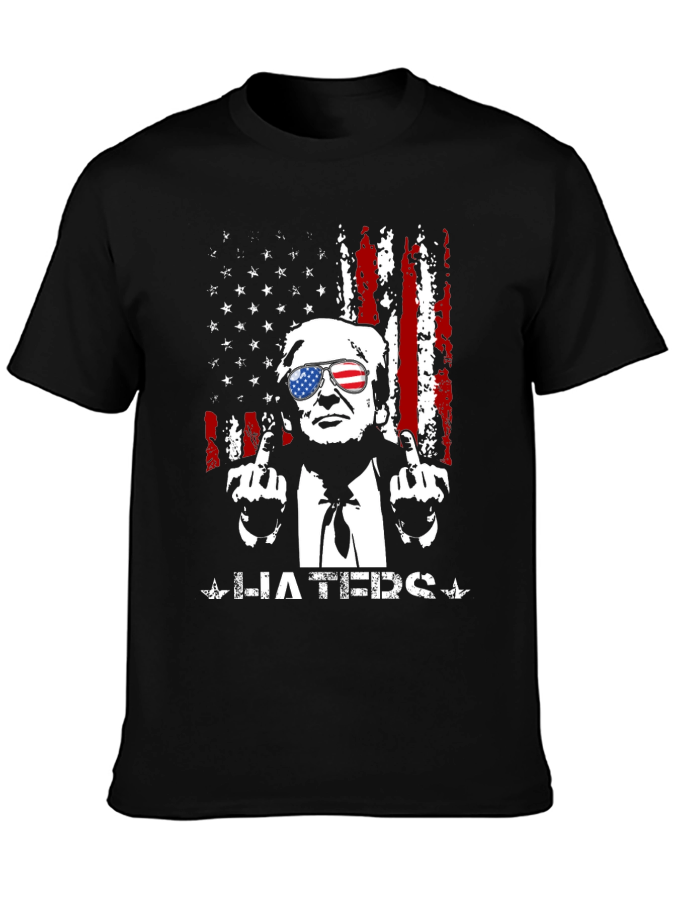Black Trump Haters Graphic T-Shirt - Patriotic Design view 3