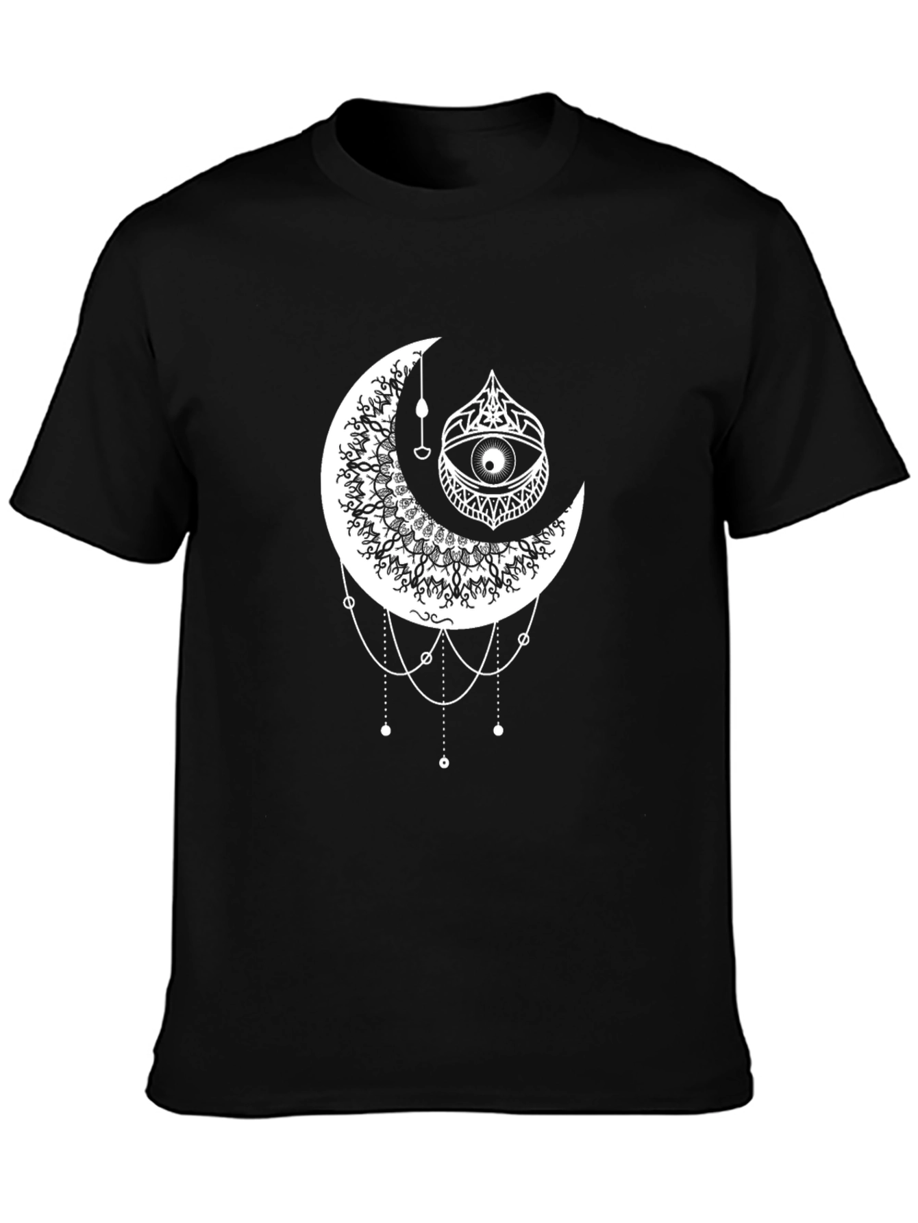 Black Mystic Moon Eye Graphic Tee - Black view 3