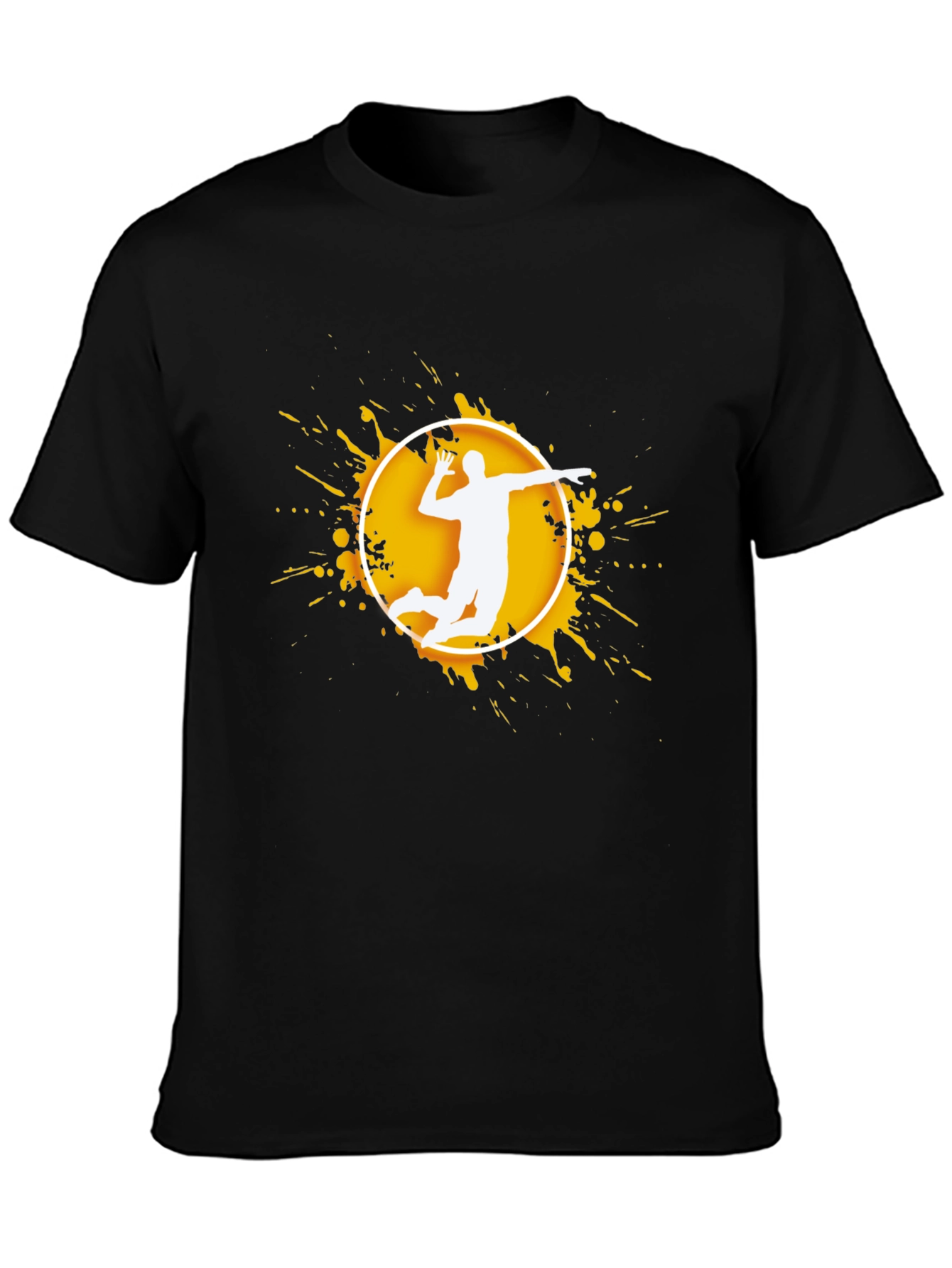 Black Volleyball Player Graphic T-Shirt view 3