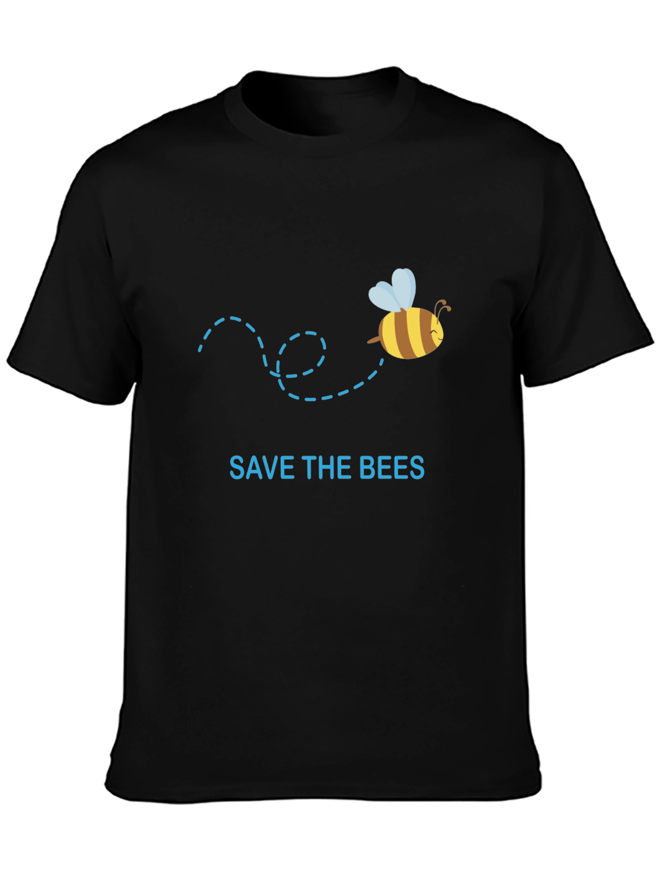 Black Save the Bees Graphic Tee - Black Cotton T-Shirt view 3