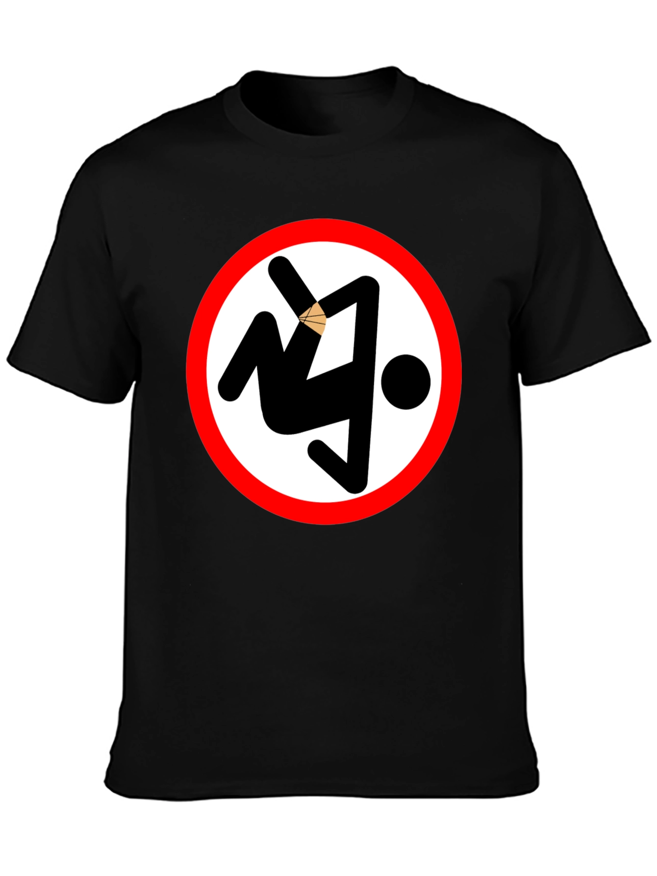 Black Anti-Woke T-Shirt: Gravity Defiance Symbol view 3