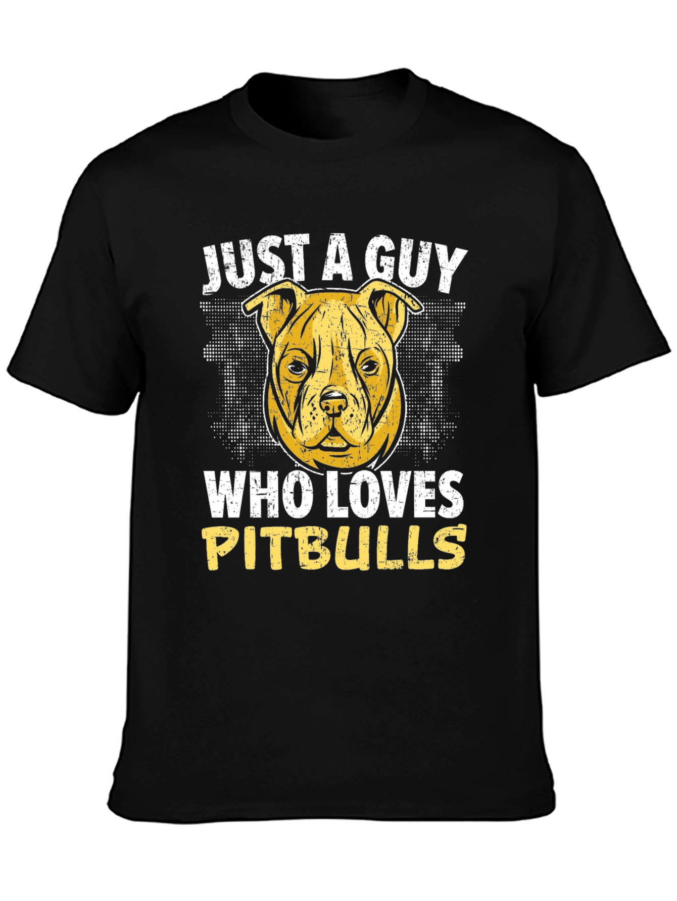 Black Pitbull Lover T-Shirt - Just a Guy Who Loves Pitbulls view 3