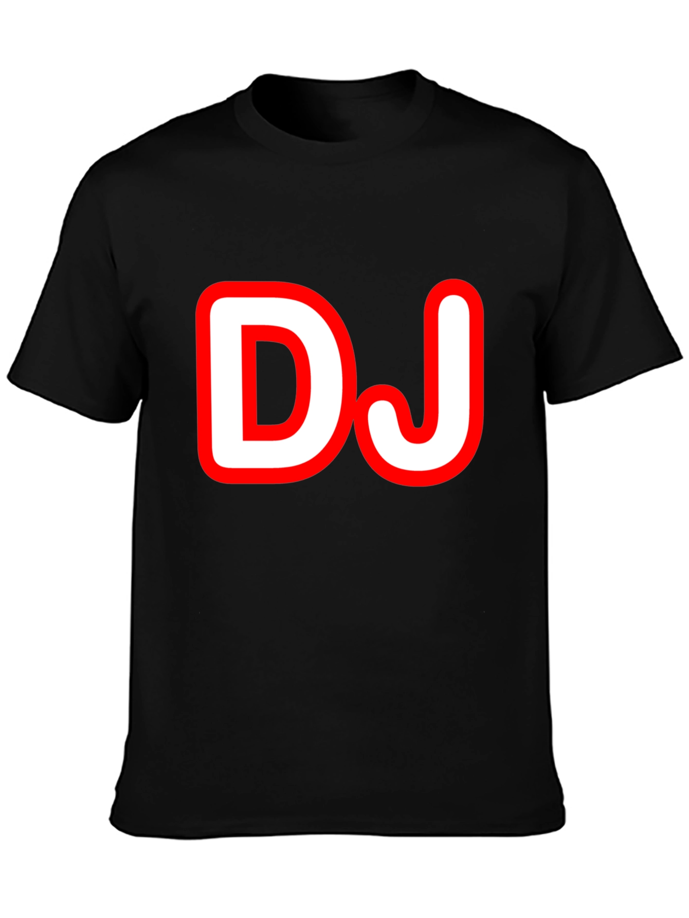 Black DJ Graphic Tee - Black Cotton T-Shirt view 3