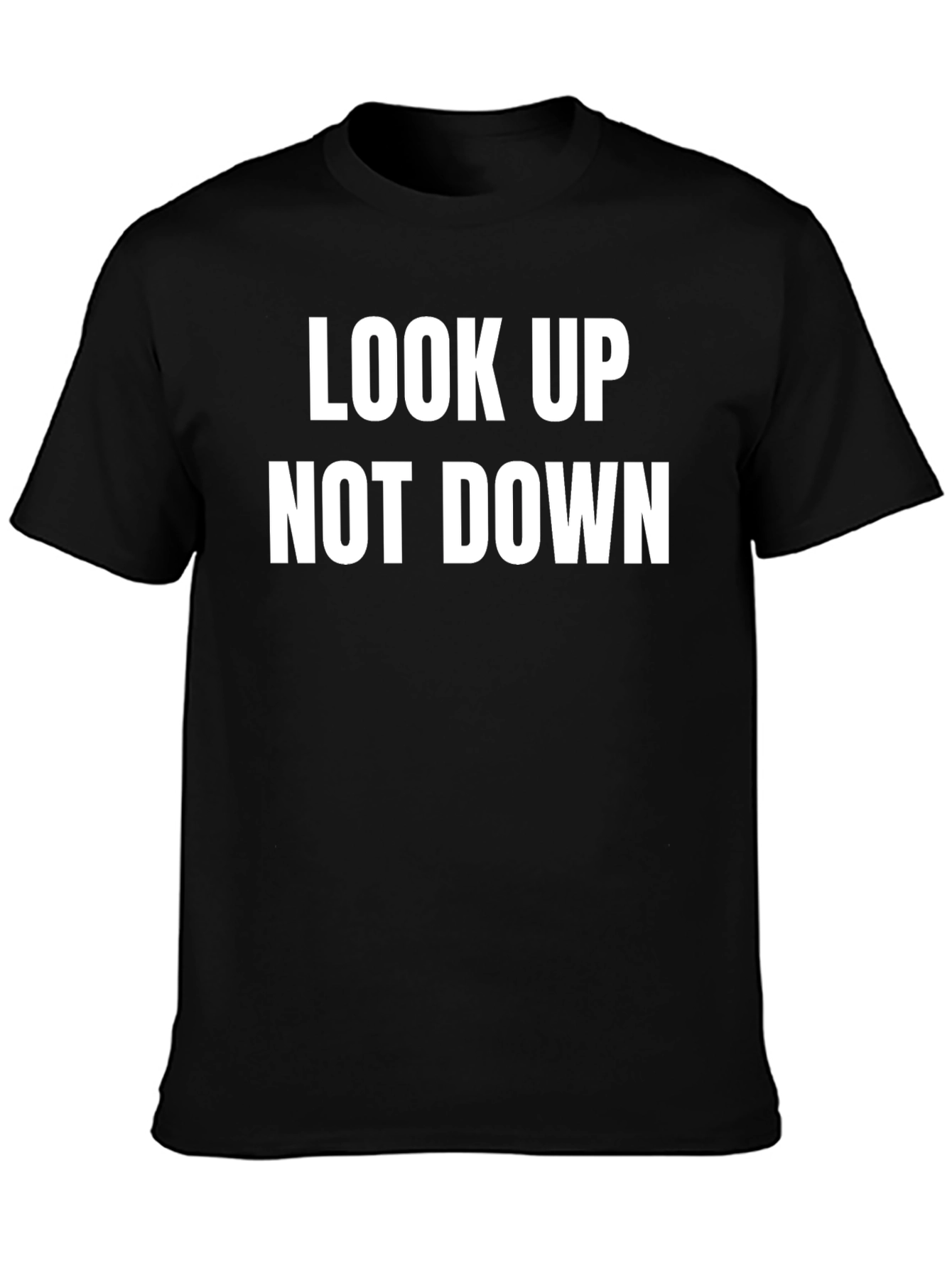 Black Look Up Not Down Graphic Tee - Motivational Shirt view 3