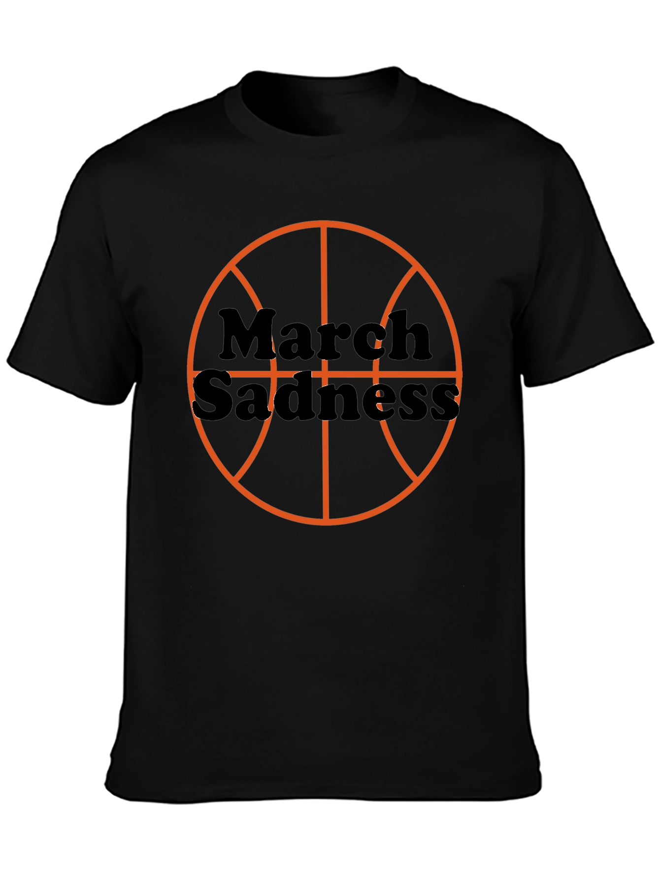 Black March Sadness Basketball T-Shirt view 3