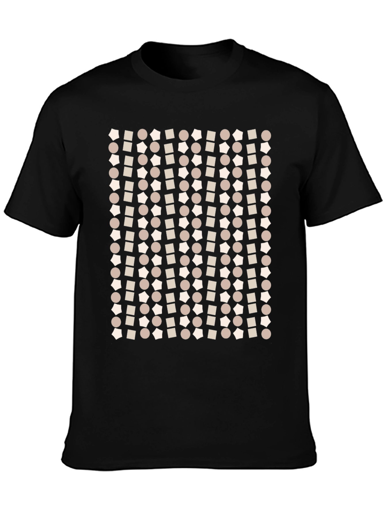 Black Geometric Pattern T-Shirt - Modern Print Tee view 3