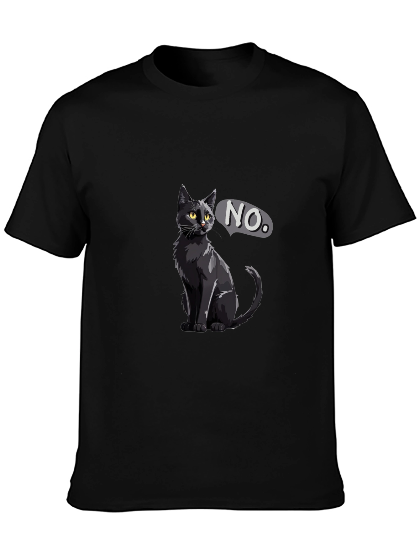 Black Black Cat NO T-Shirt - Sarcastic Graphic Tee view 3