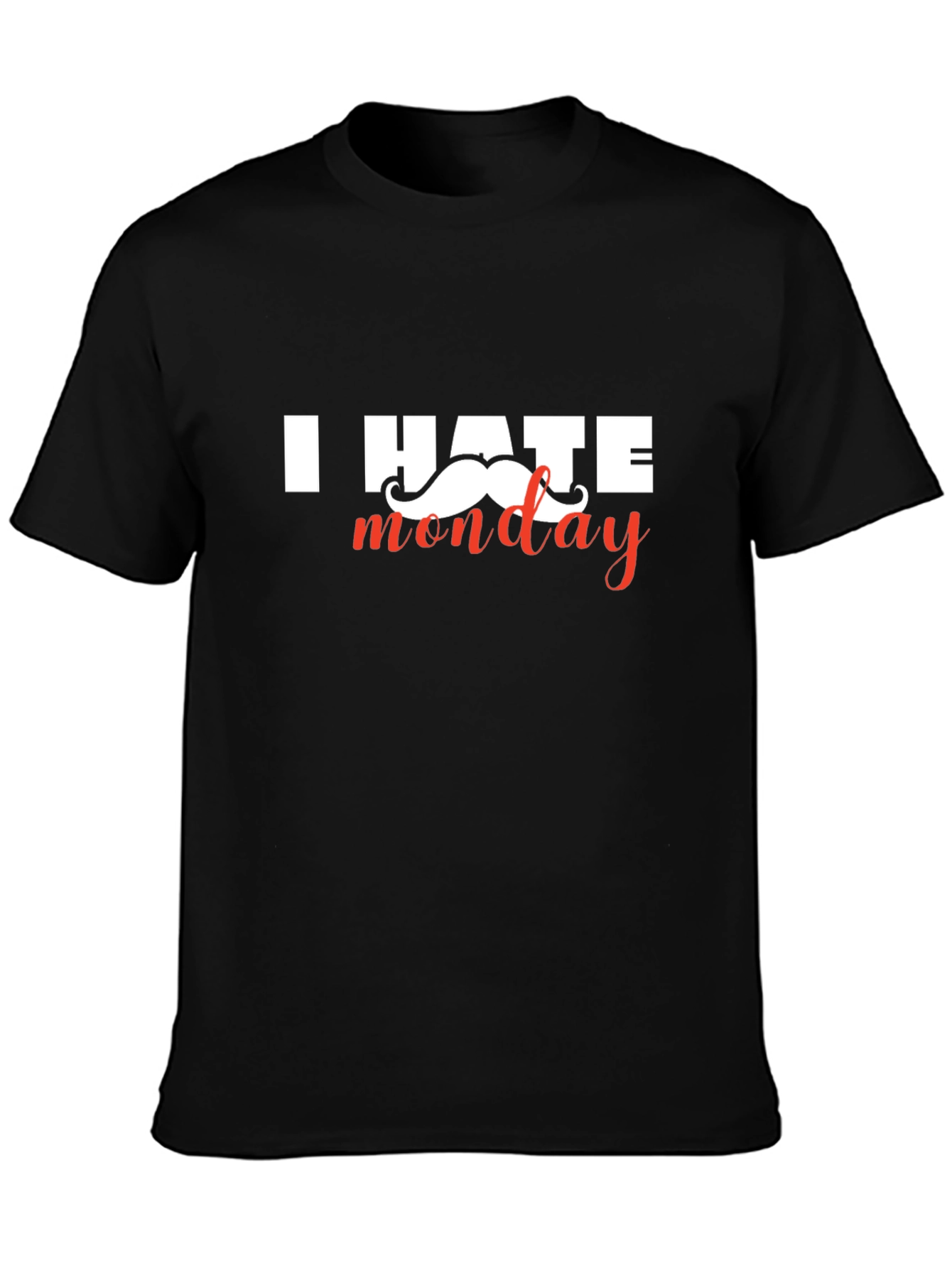 Black I Hate Monday T-Shirt - Funny Graphic Tee view 3