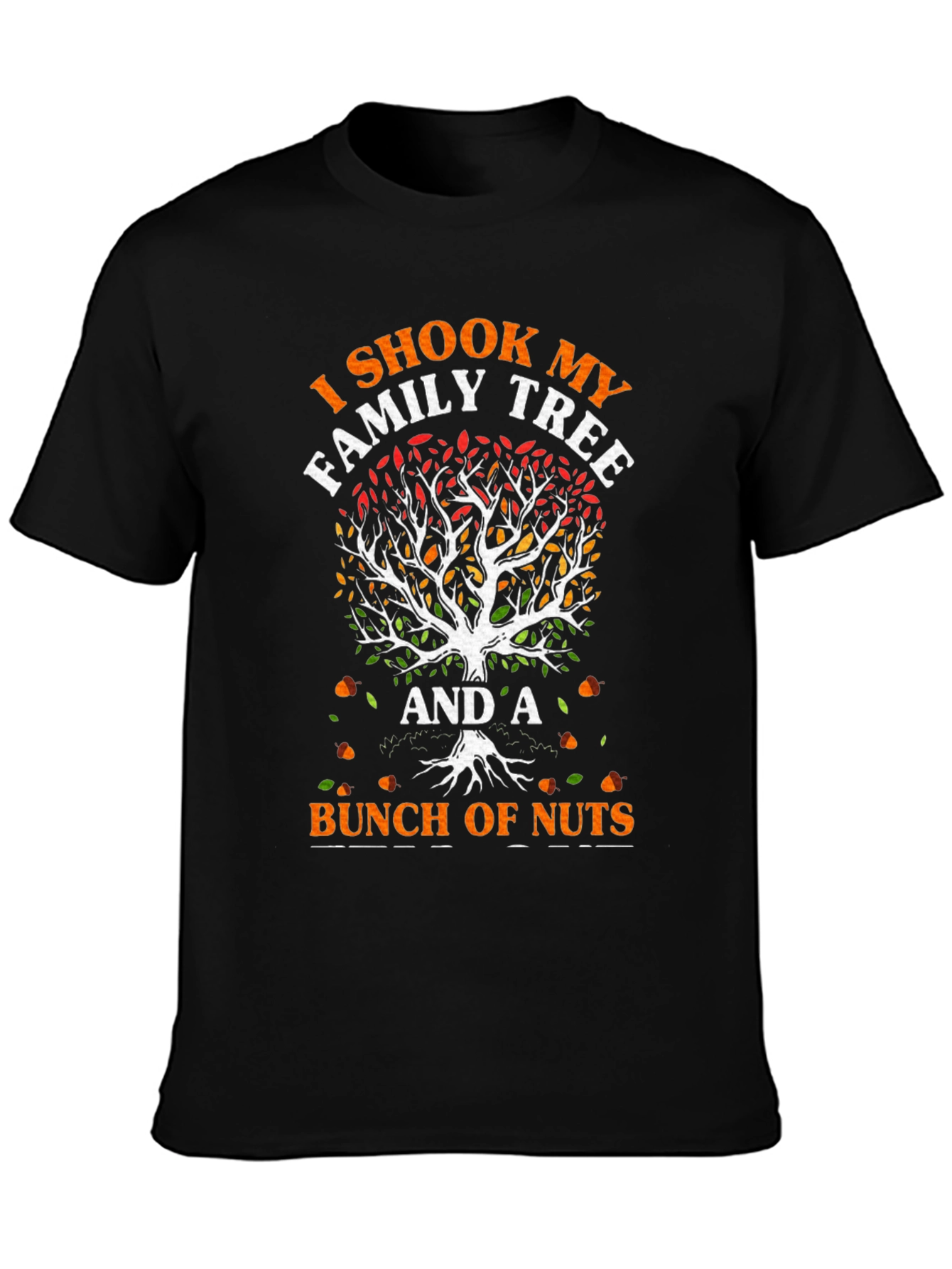 Black Funny Family Tree T-Shirt view 3
