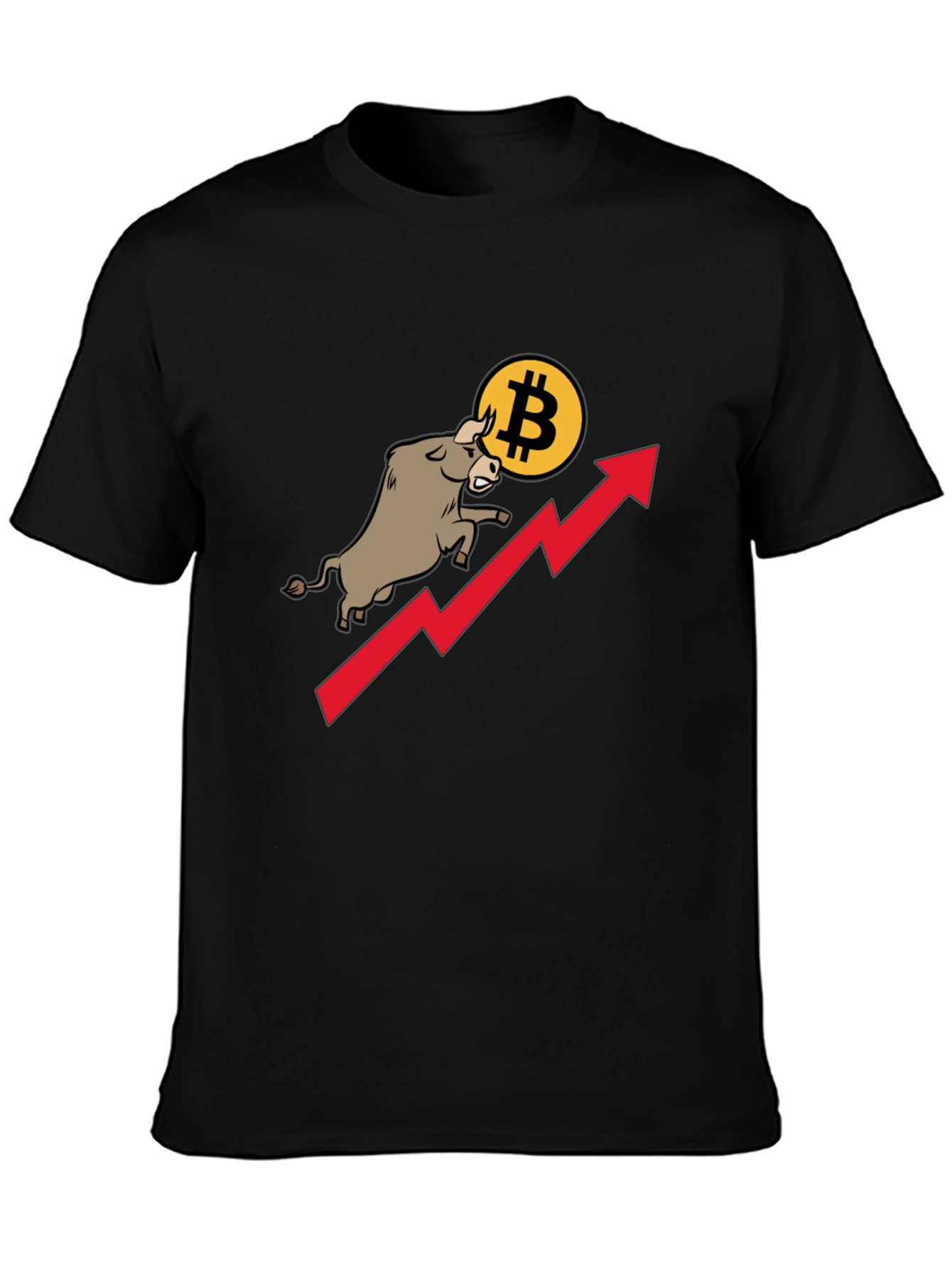 Black Bitcoin Bull Run Black T-Shirt view 3