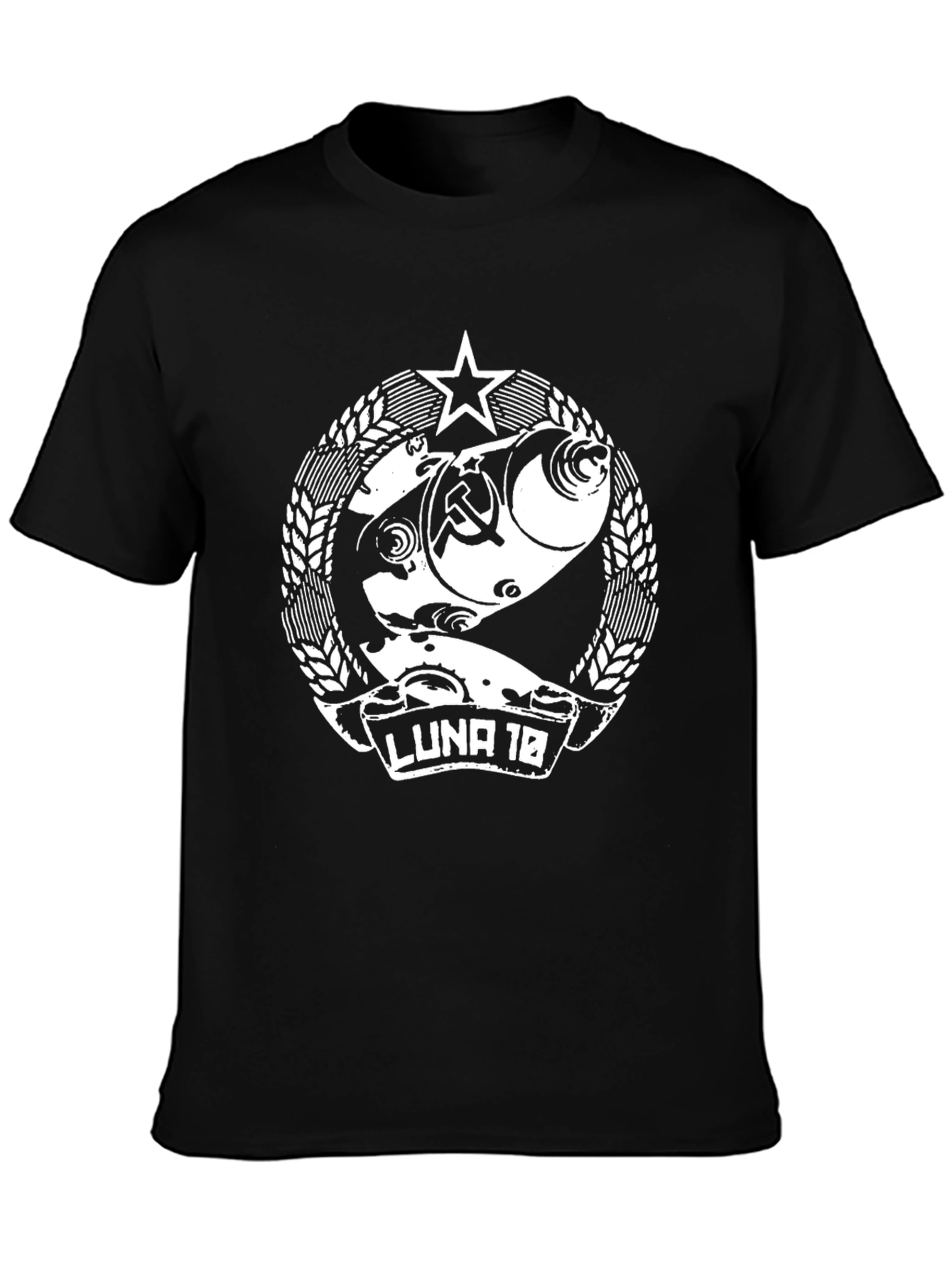 Black Luna 18 T-Shirt - Soviet Fish Design view 3