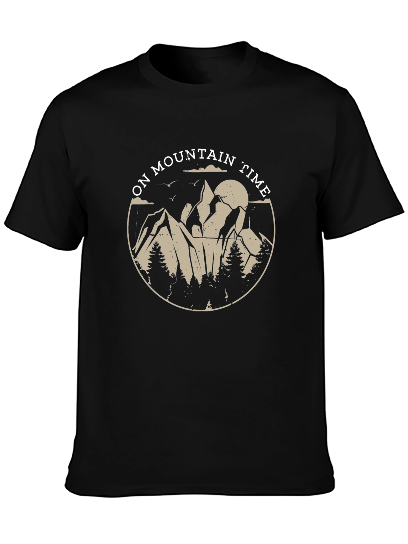 Black Mountain Time Graphic Tee - Black Crew Neck view 3