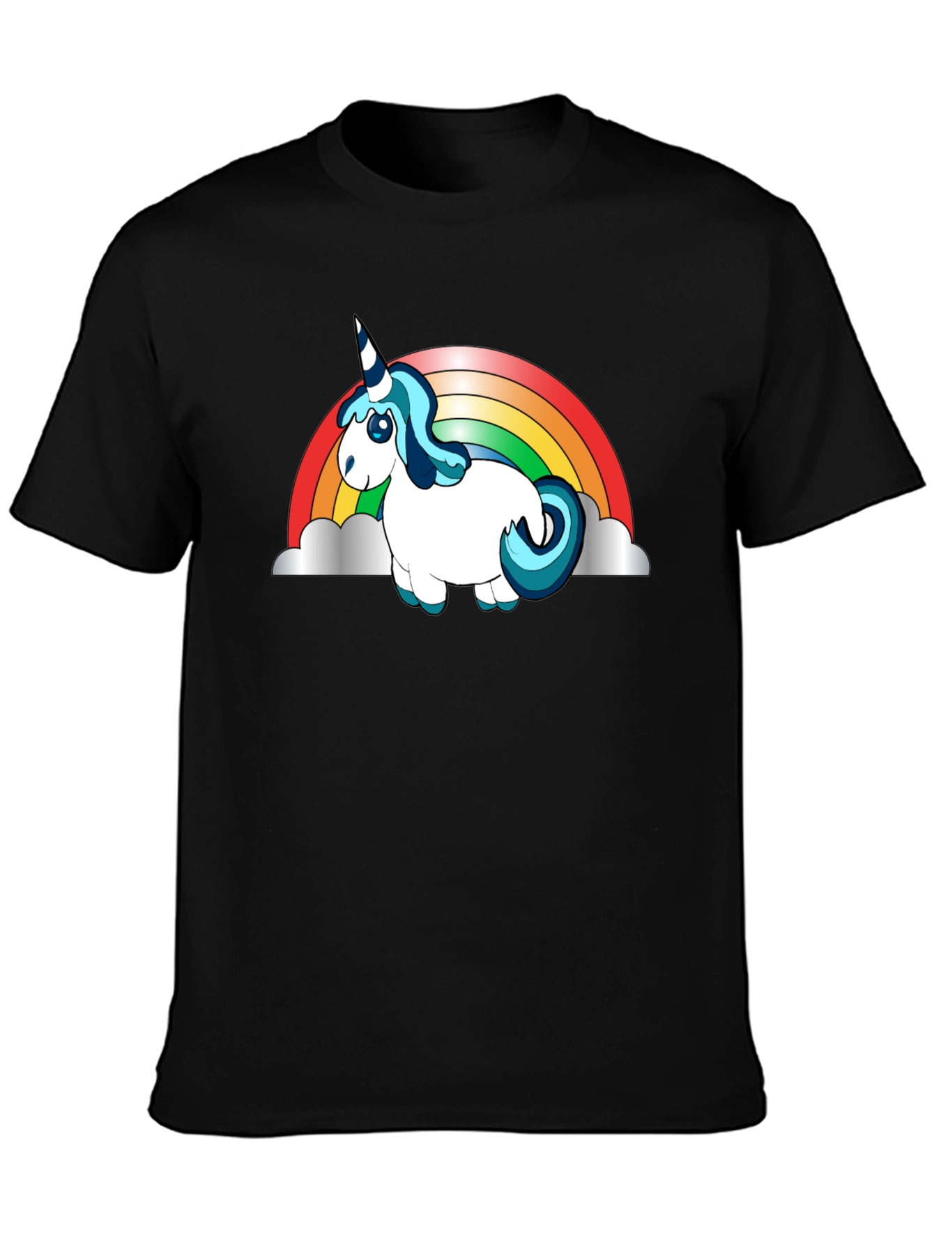 Black Unicorn Rainbow Graphic Tee view 3