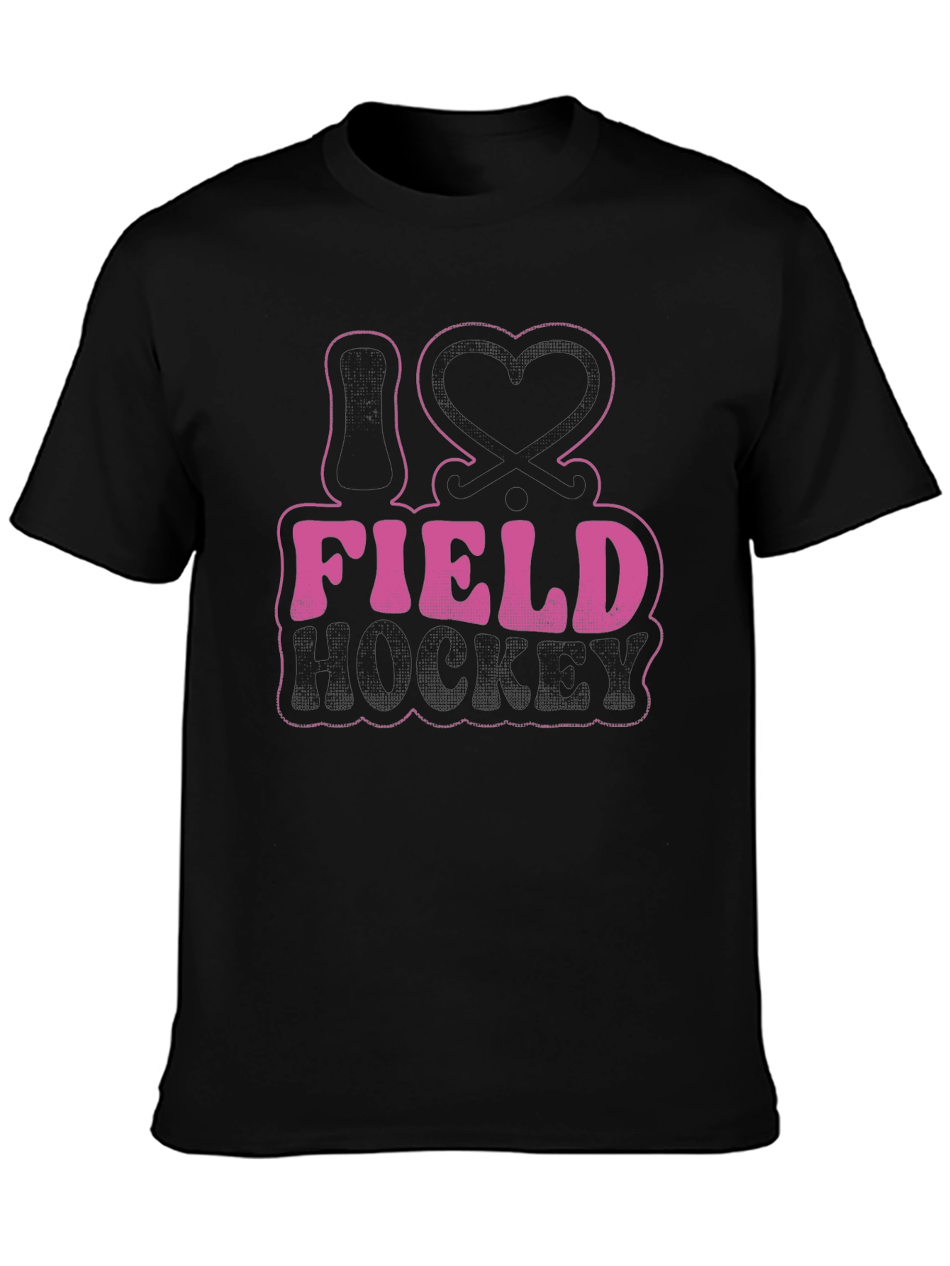 Black I Love Field Hockey Graphic Tee - Black view 3