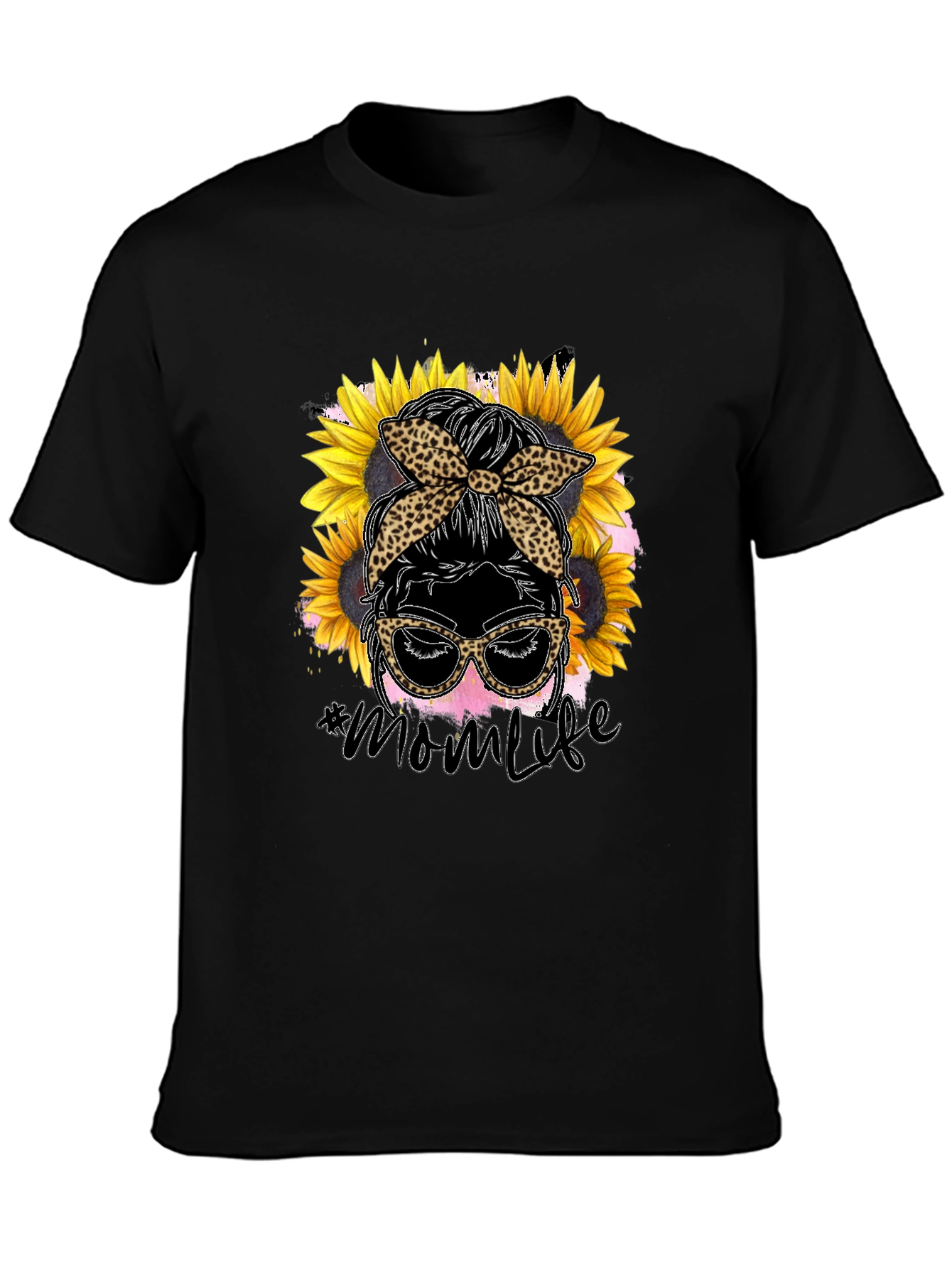 Black Mom Life Sunflower Graphic Tee view 3