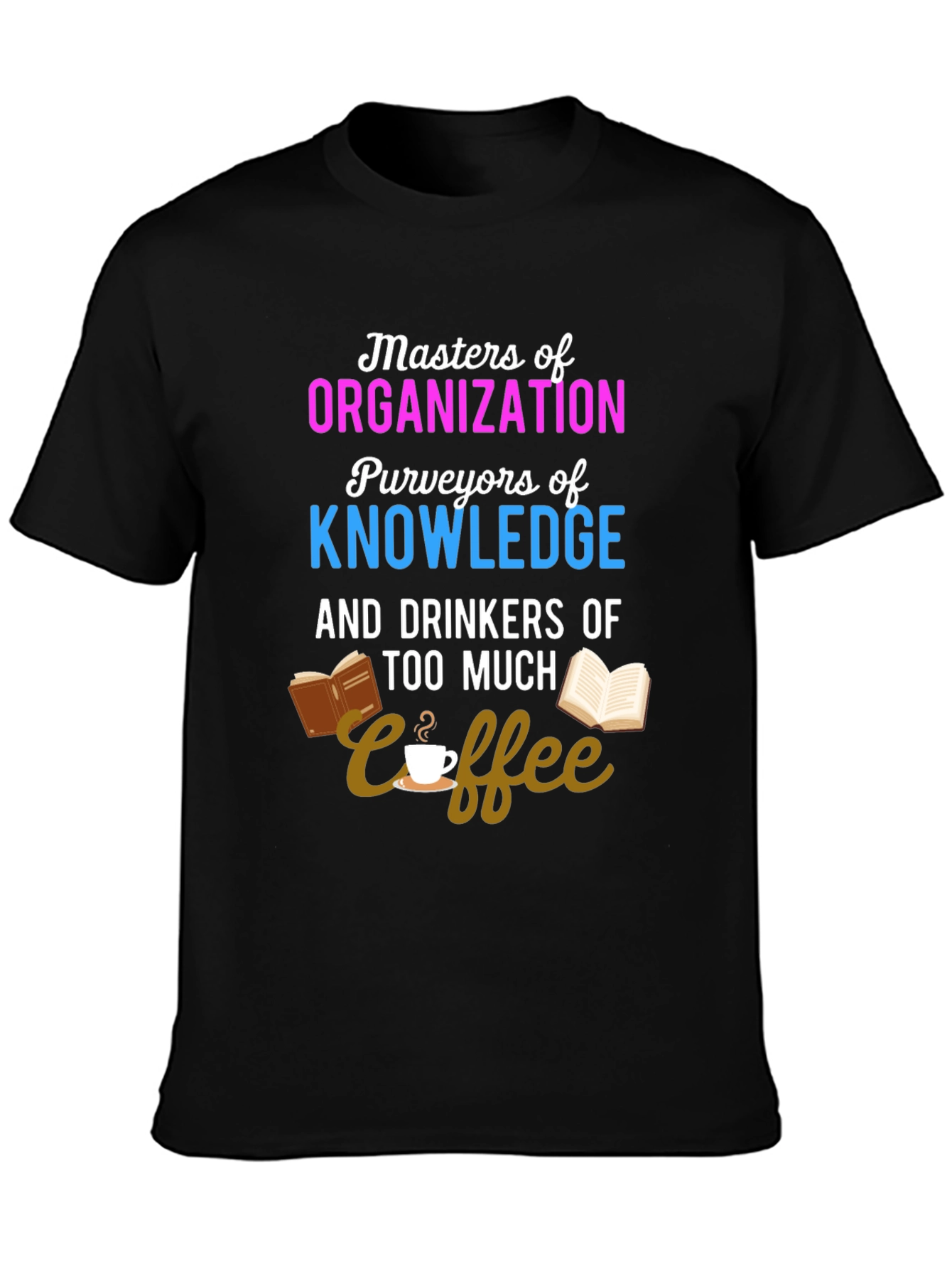 Black Masters of Organization Coffee Lover T-Shirt view 3