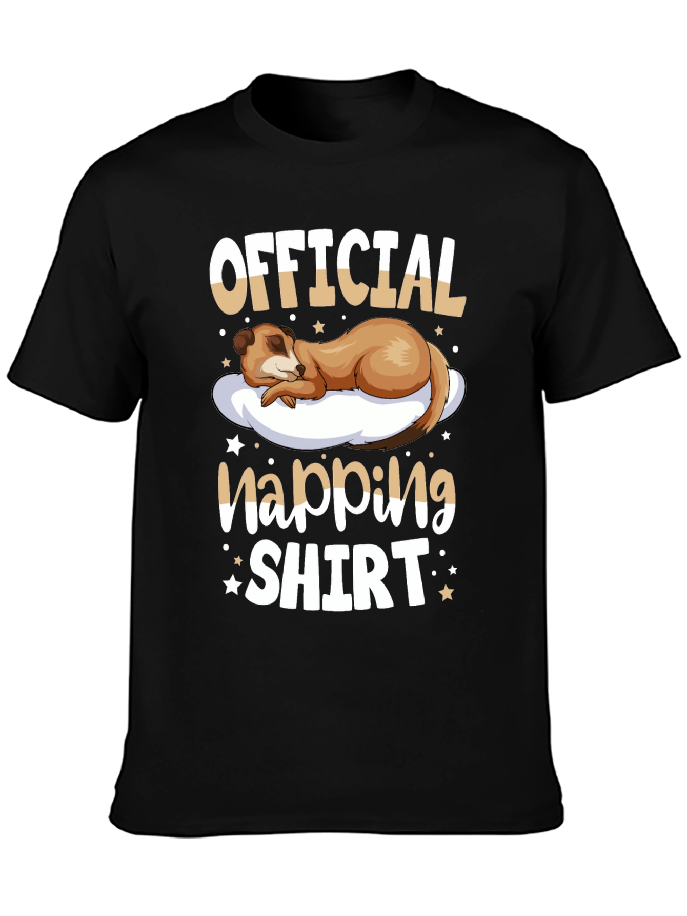 Black Official Napping Shirt - Meerkat Sleep Tee view 3