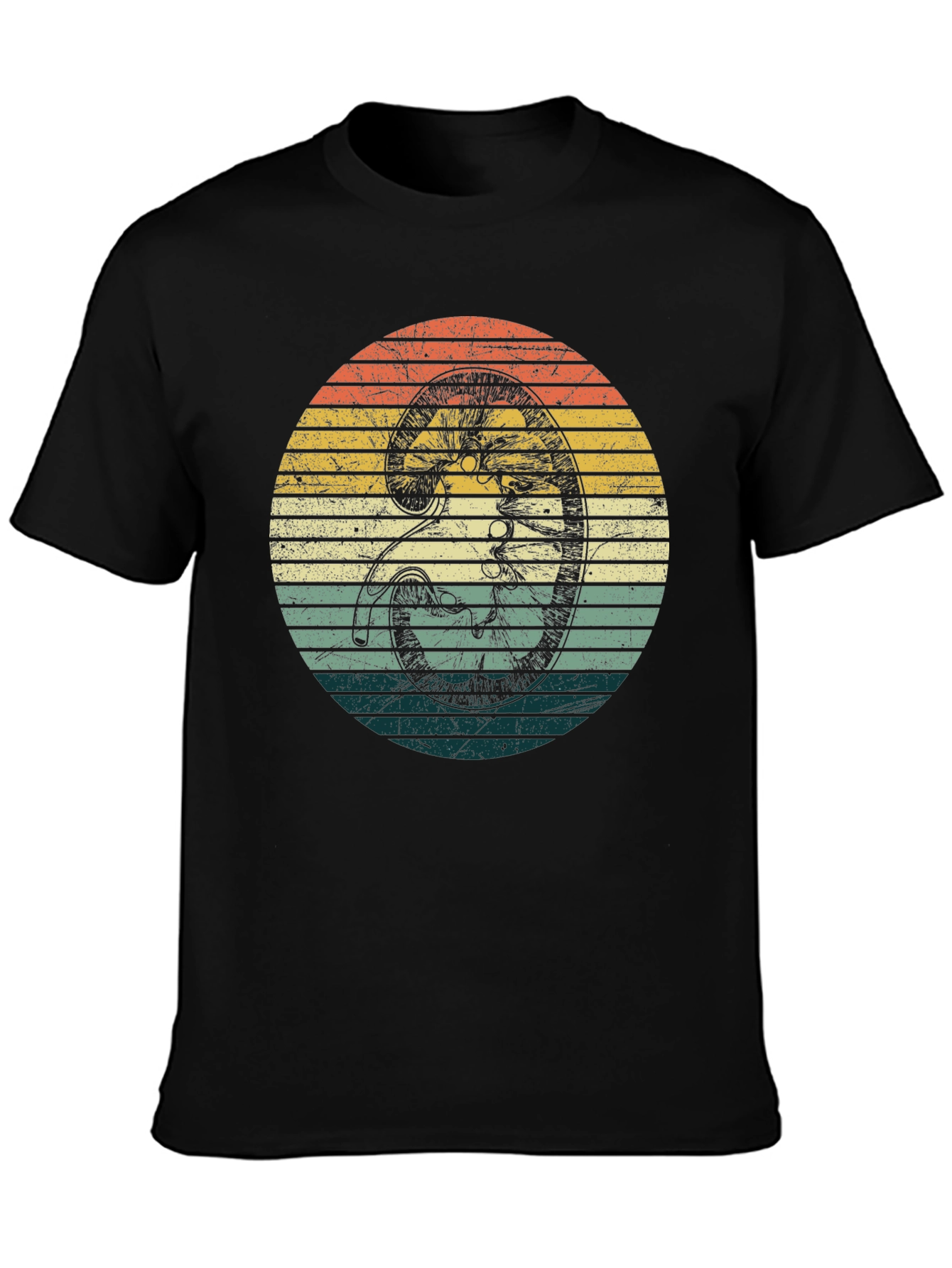 Black Retro Embryo T-Shirt - Vintage Style Tee view 3