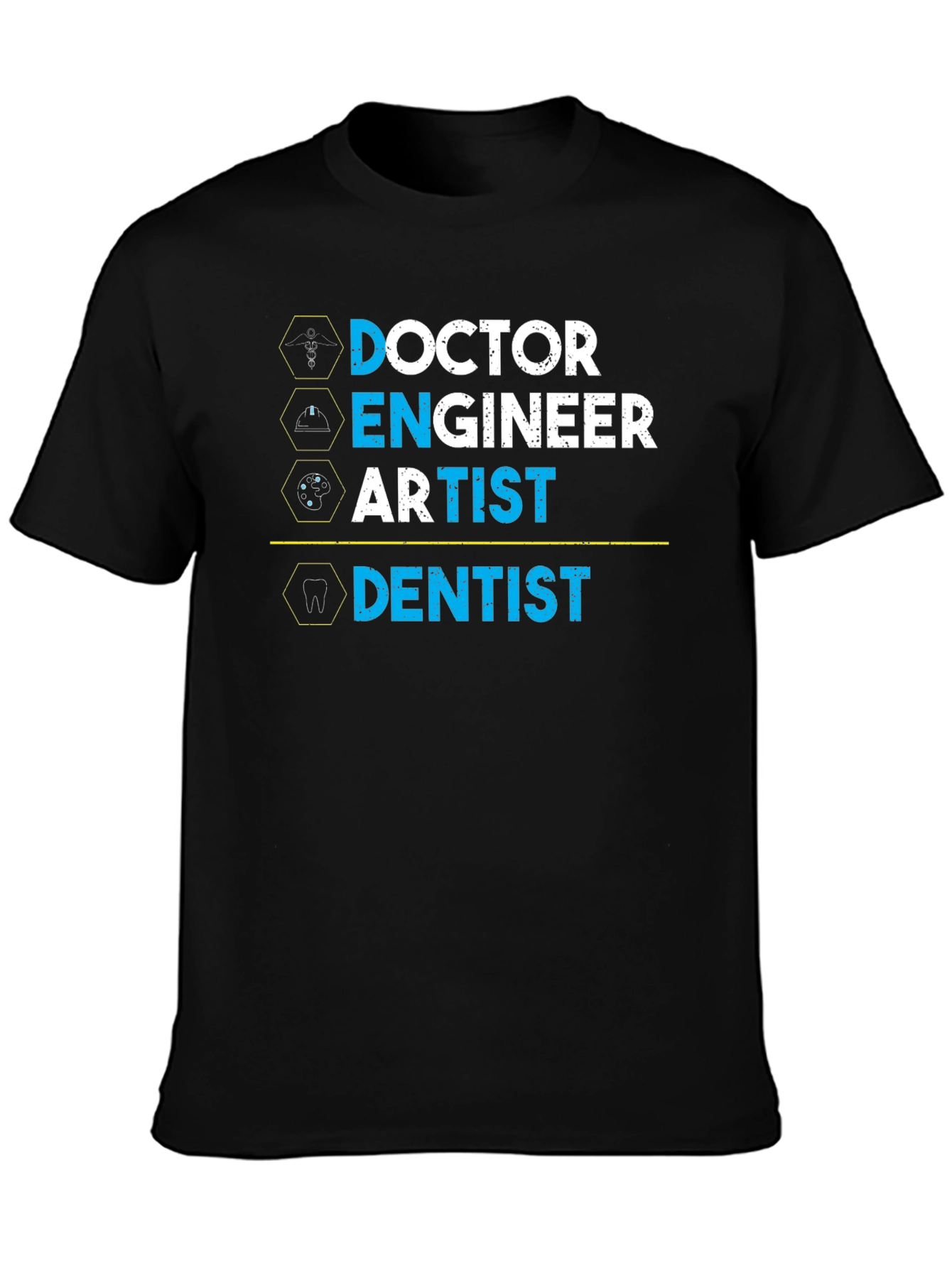Black Doctor, Engineer, Artist, Dentist Graphic T-Shirt view 3